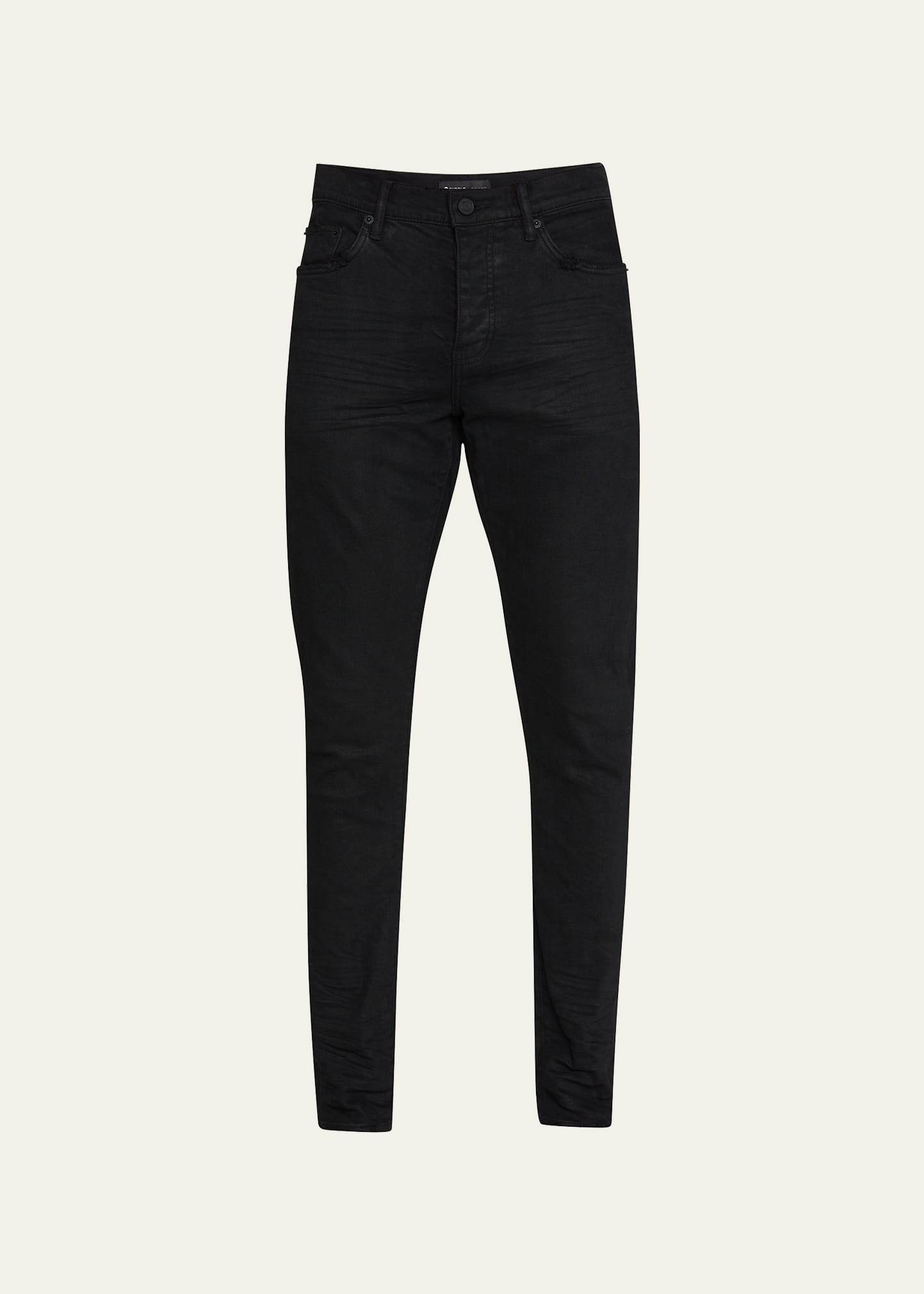 Men's P001 Black Resin Skinny Jeans