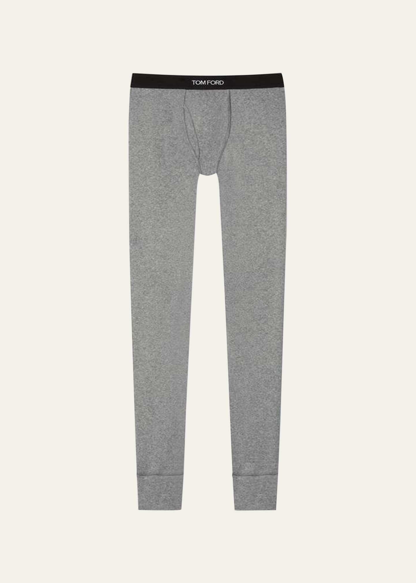 Shop Tom Ford Men's Cotton Stretch Jersey Long Johns In Gray