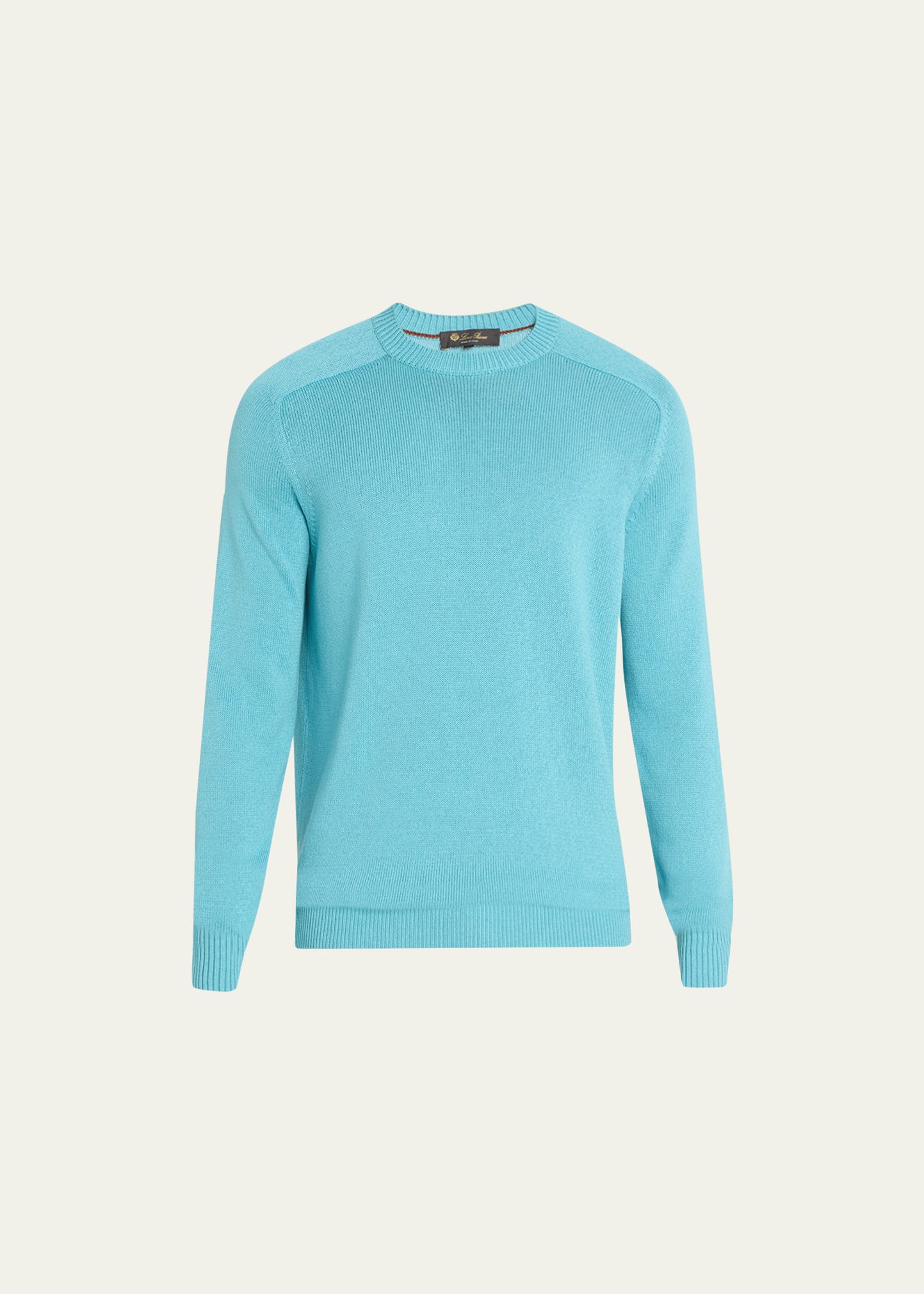 Loro Piana Men's Warwik Cotton-silk Crewneck Sweater In Stillwater Blue