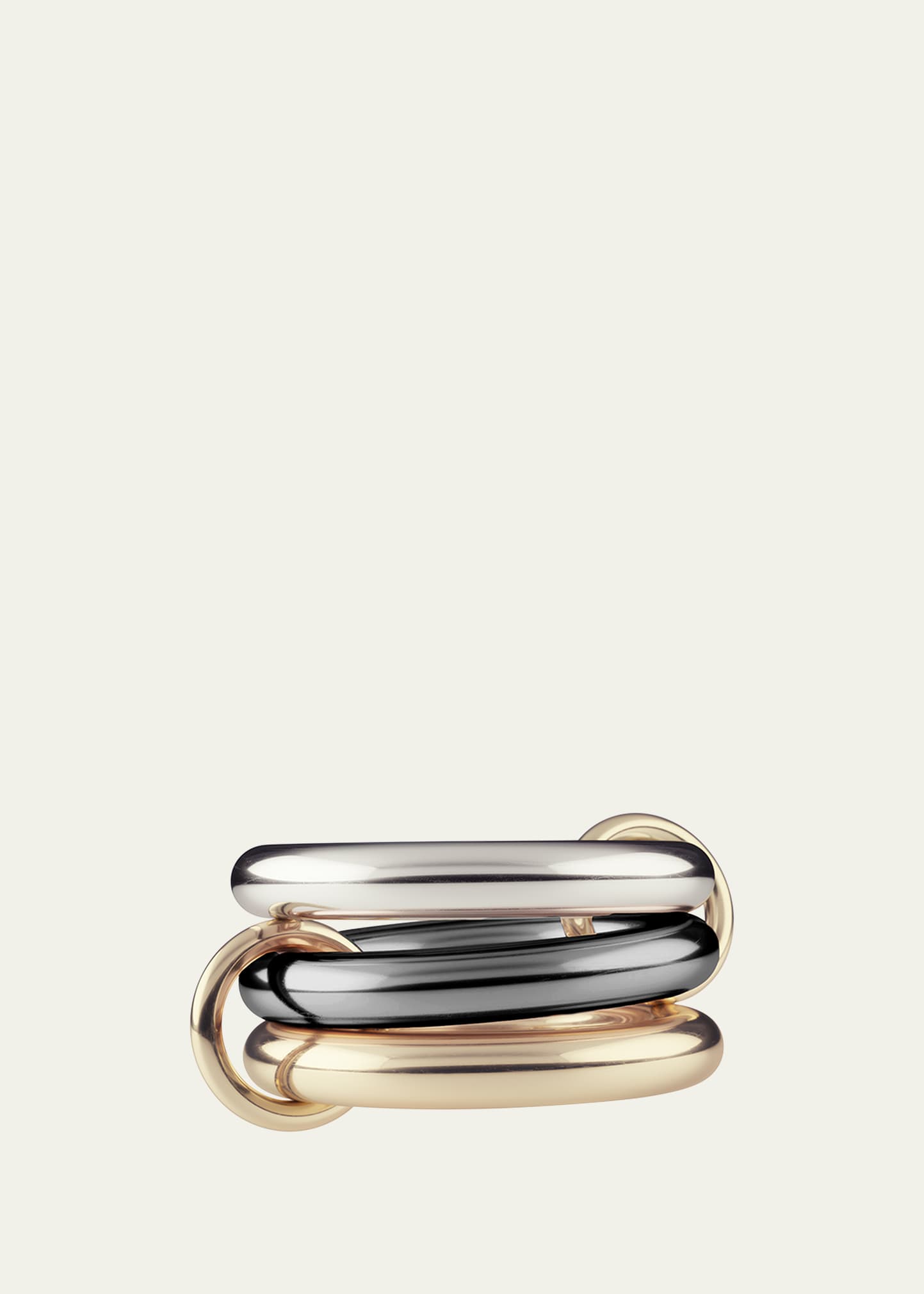 Spinelli Kilcollin Men's Mercury Tri-tone Link Stacked Ring In Silver