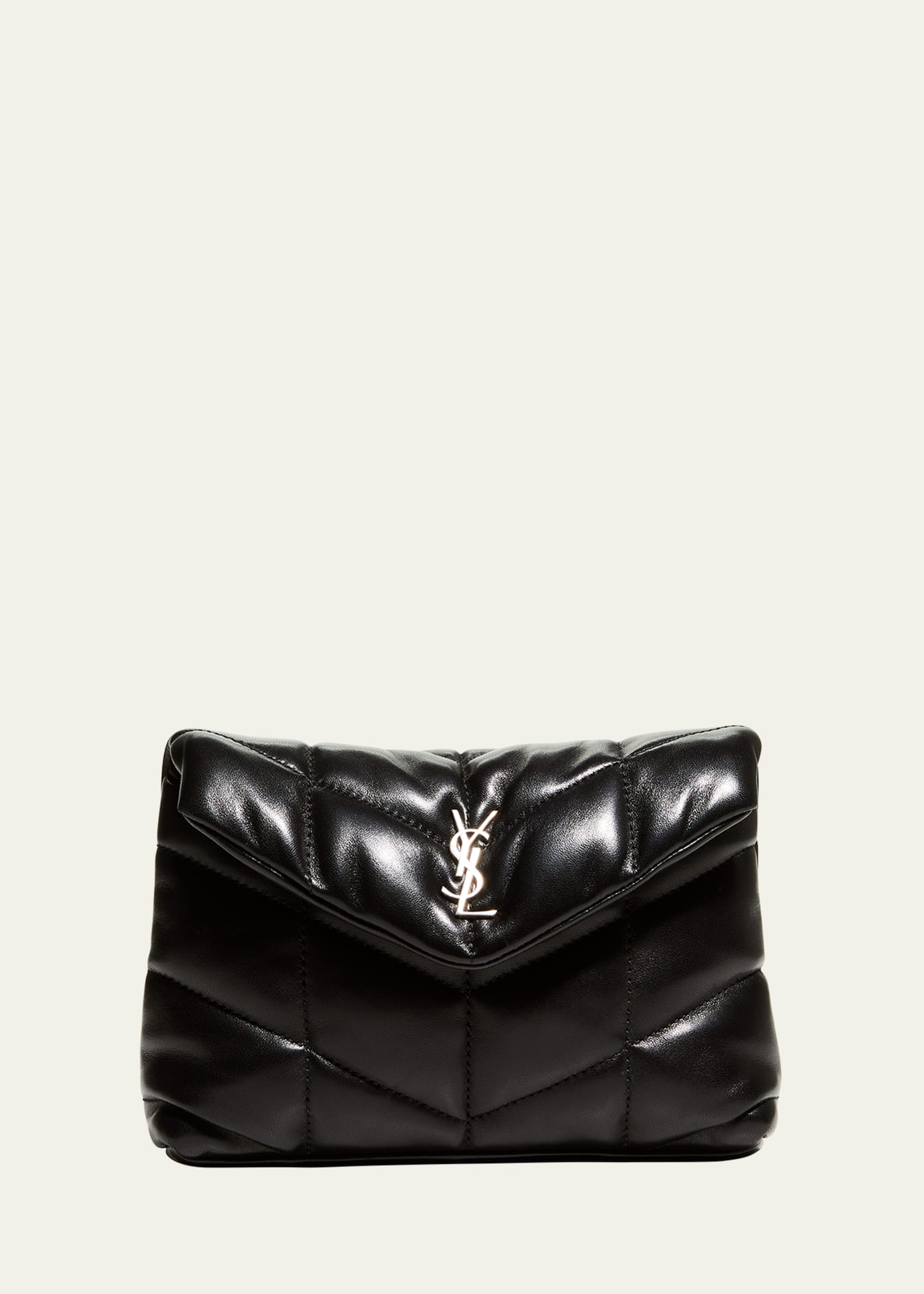 Lou Puffer YSL Pouch in Quilted Leather