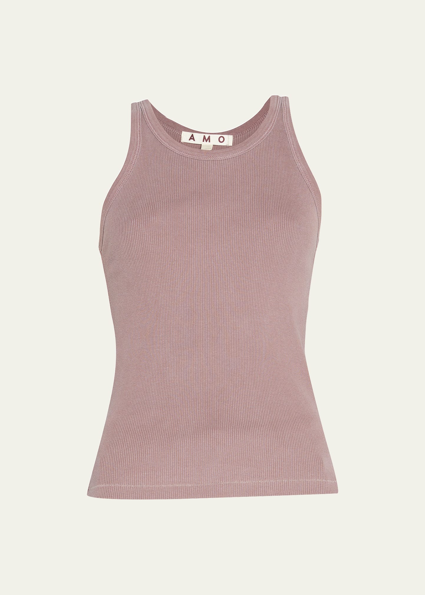 Amo Denim Long Ribbed Cotton Tank Top In Mimosa