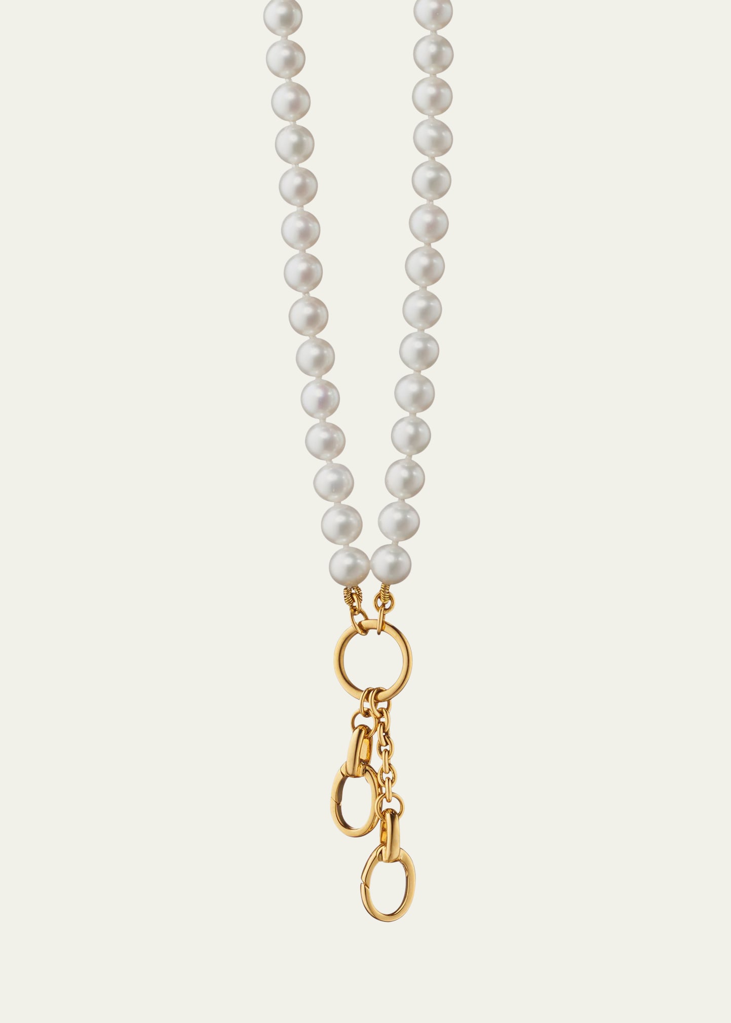 18K Yellow Gold Pearl Charm Necklace