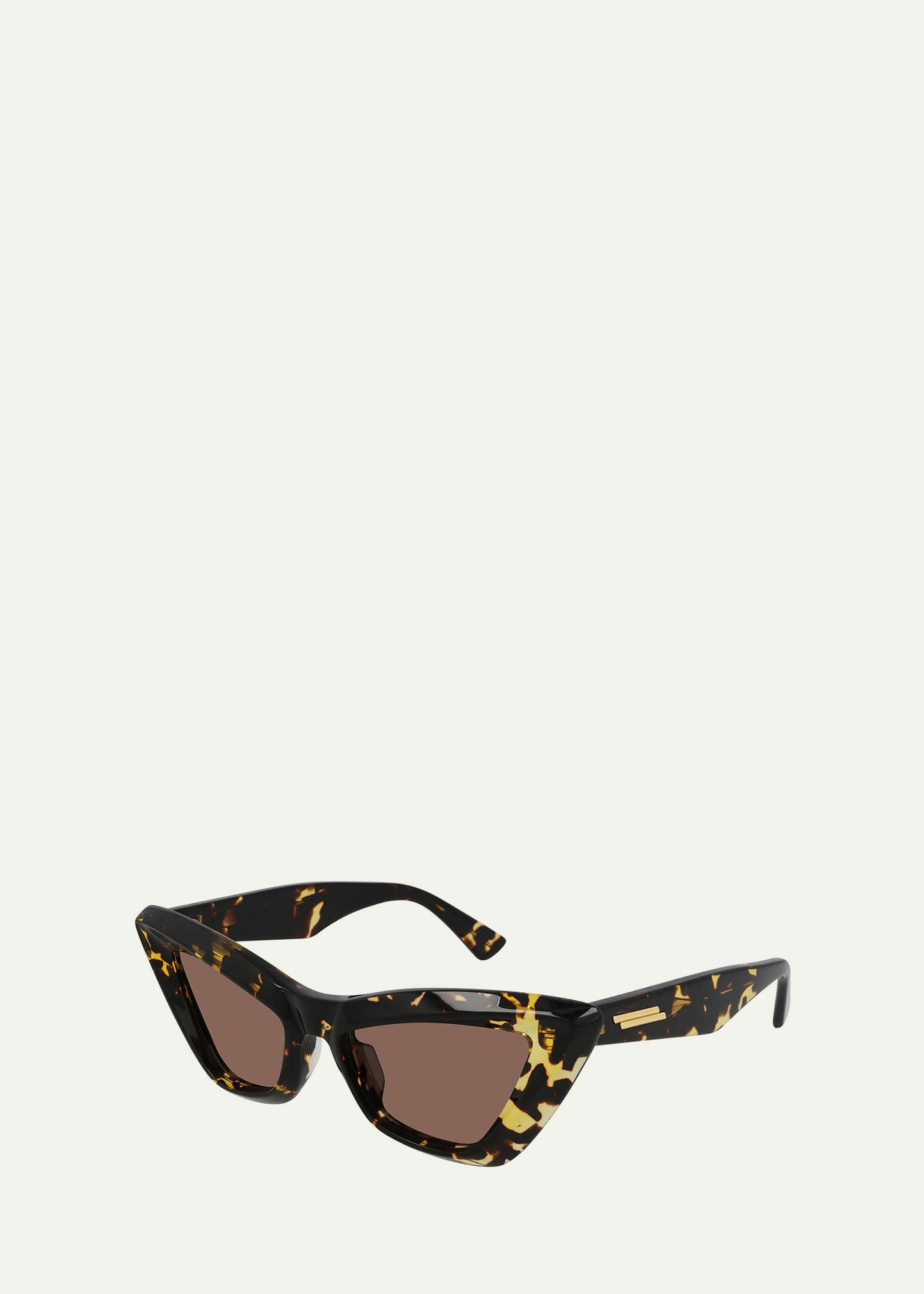 Bottega Veneta Dramatic Acetate Cat-eye Sunglasses In Spotted Havana