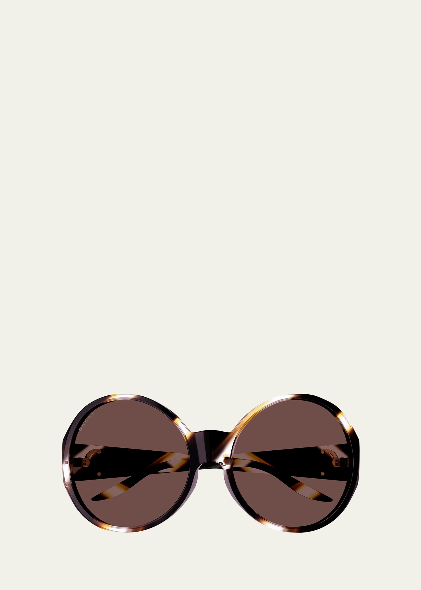 Gucci 63mm Round Sunglasses In Shiny Flamed