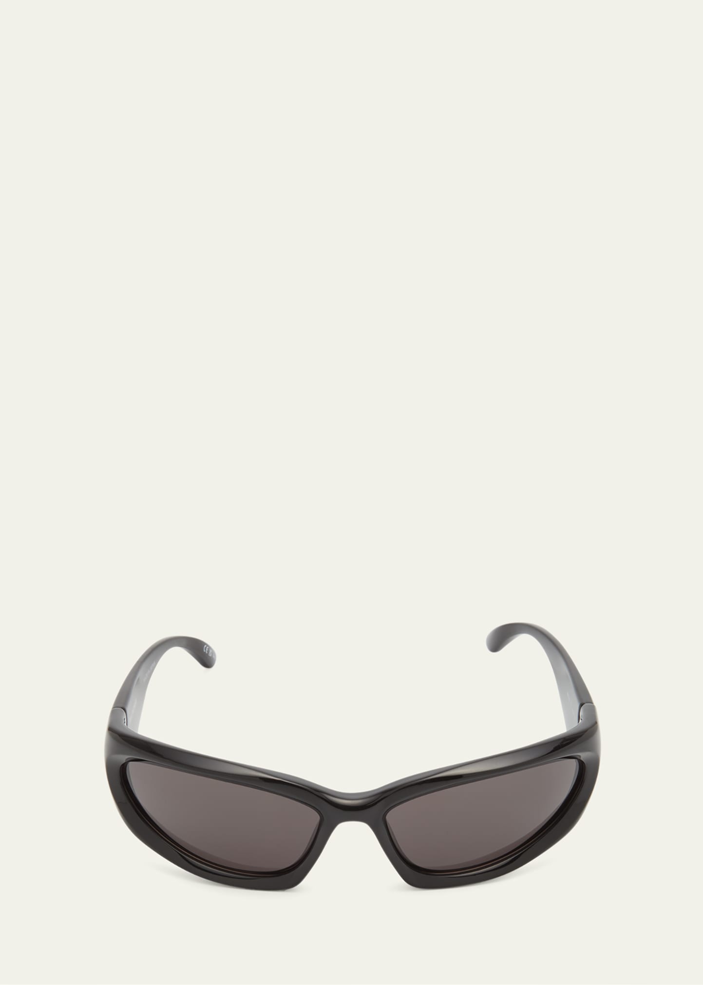 Balenciaga Men's Rectangle Injection Sunglasses In Black