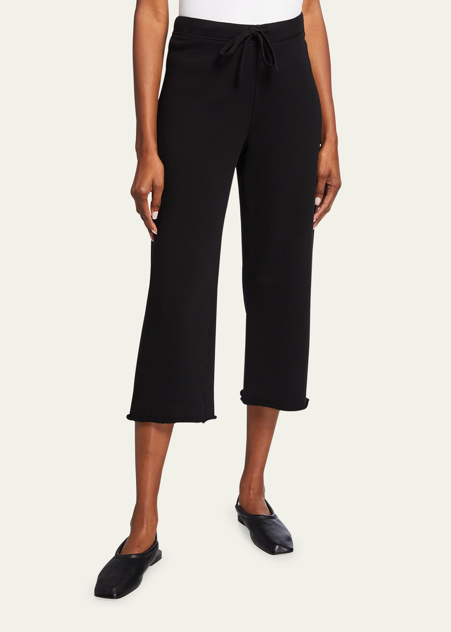 Frank & Eileen Cropped Wide-Leg Fleece Sweatpants