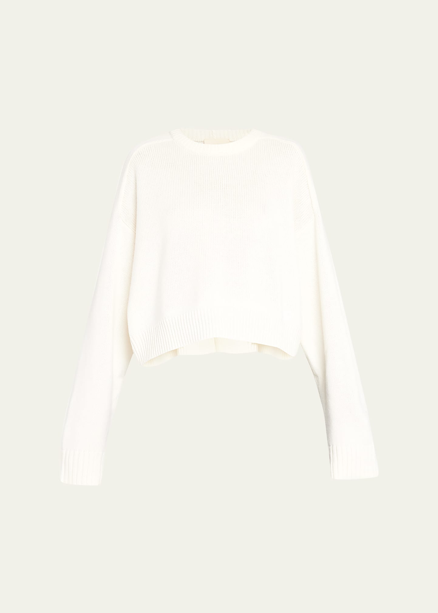 Loulou Studio Zanzibar Cropped Wool-cashmere Cardigan In Ivory