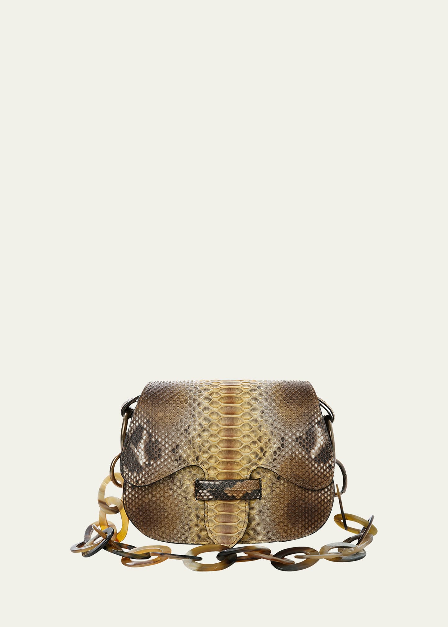 ADRIANA CASTRO Monsieur Python Saddle Shoulder Bag