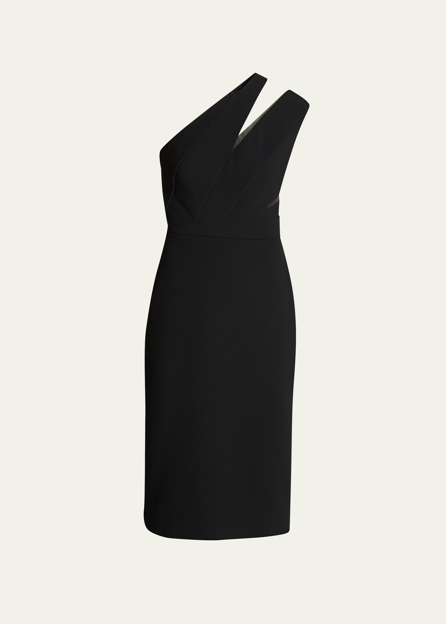 One-Shoulder Cutout Sheath Midi Dress