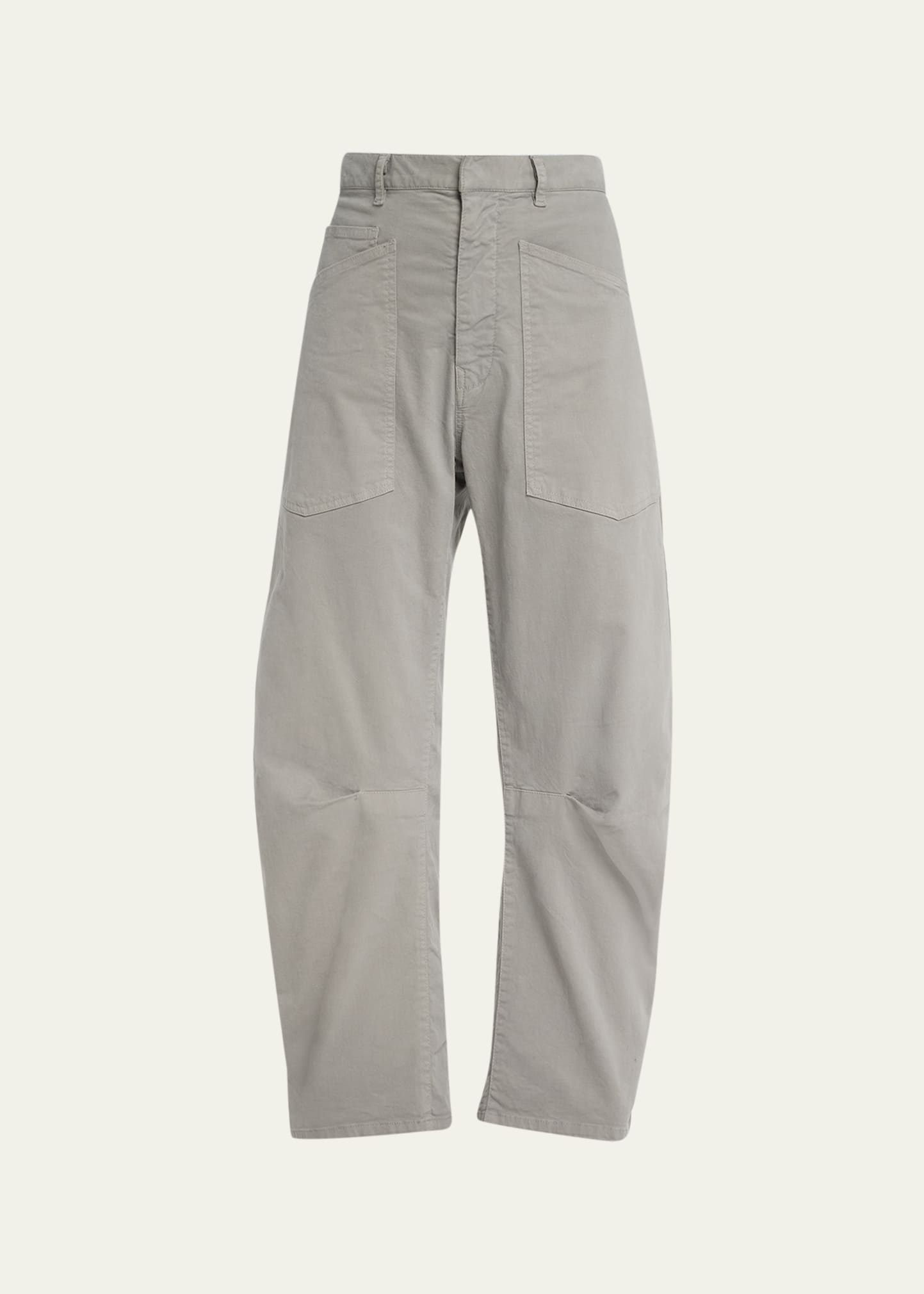 Shop Nili Lotan Shon Mid-rise Cropped Pants In Grey
