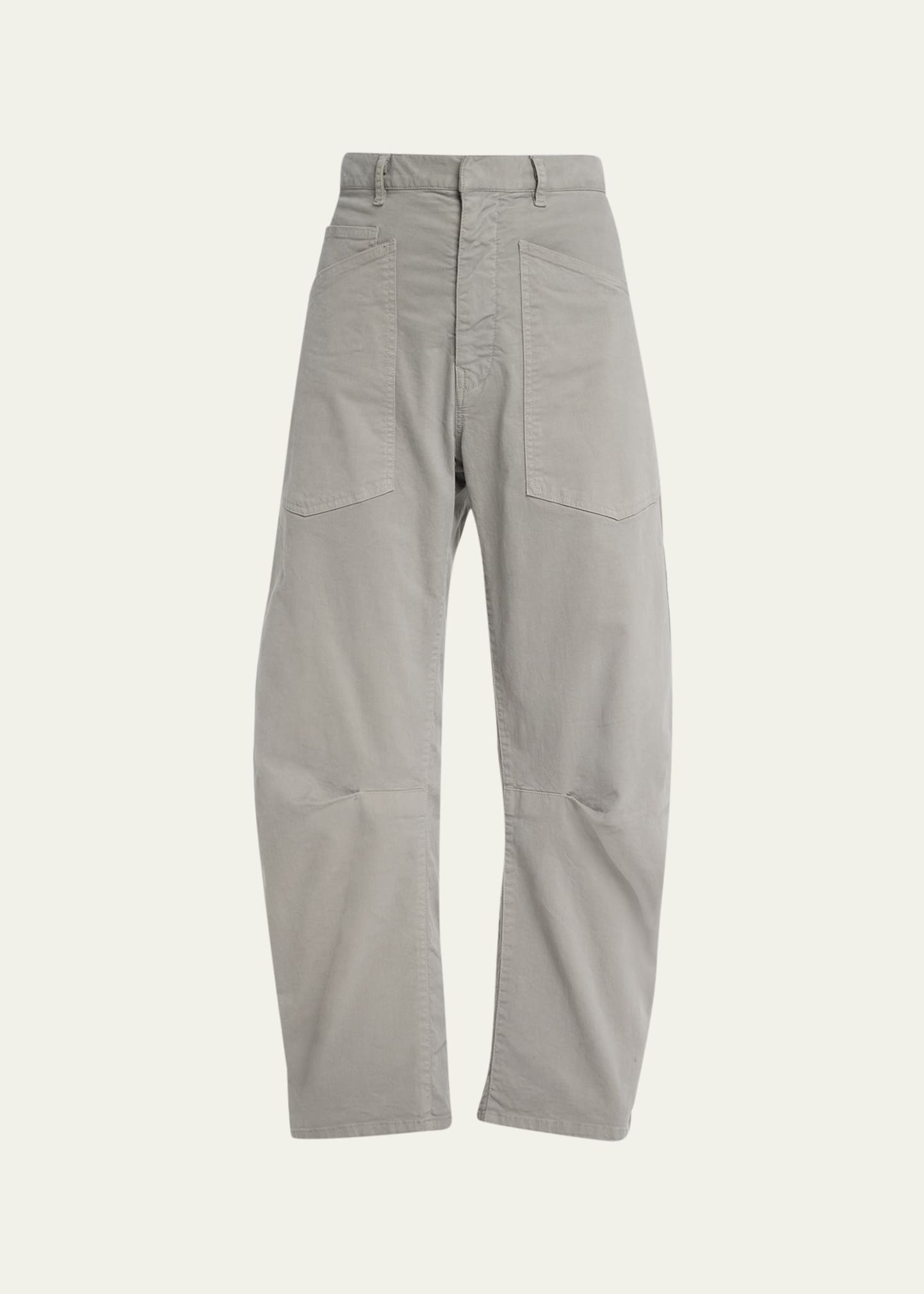 Nili Lotan Shon Mid-rise Cropped Pants In Grey