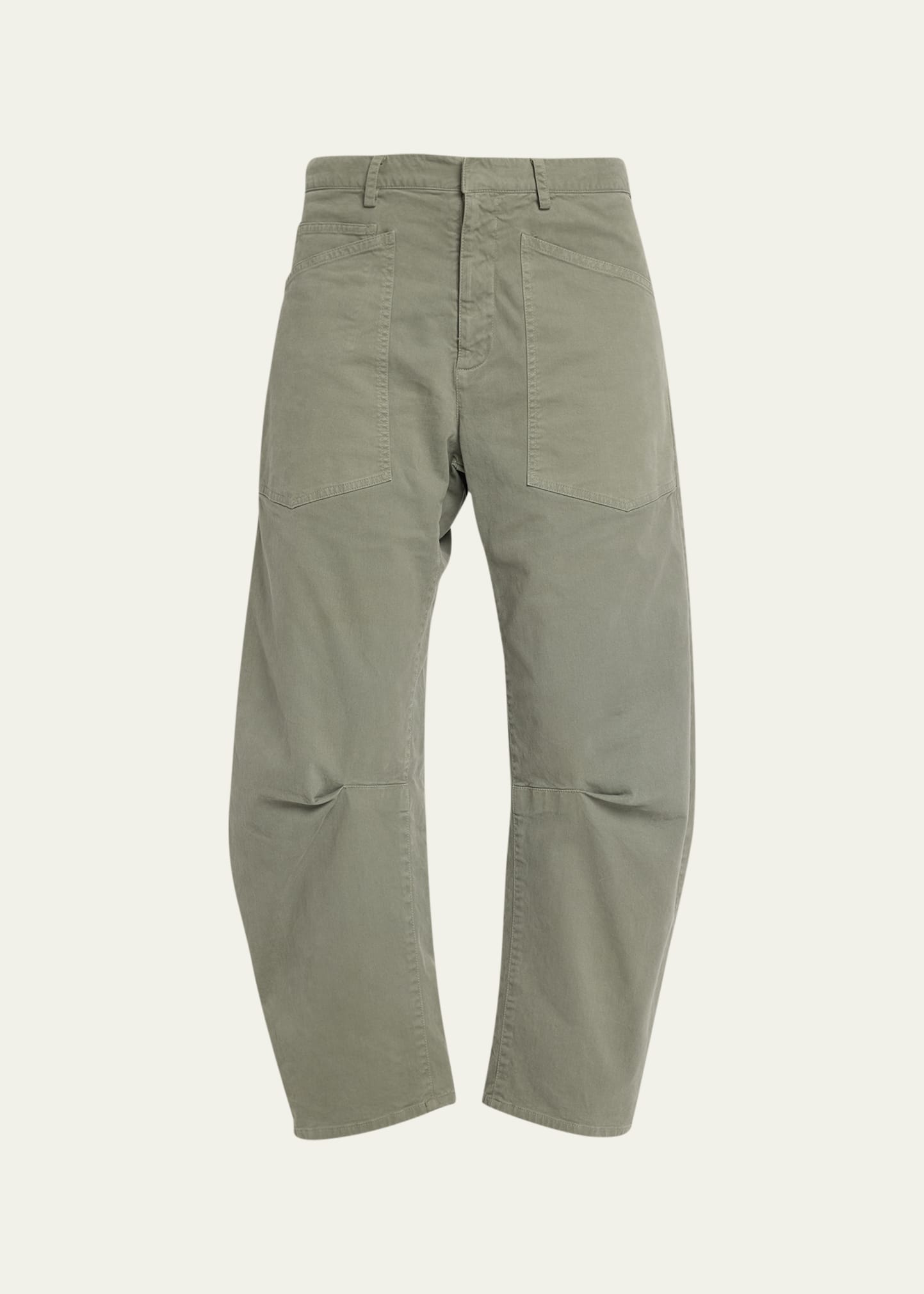 Nili Lotan Shon Cotton-blend Twill Tapered Pants In Admiral Green