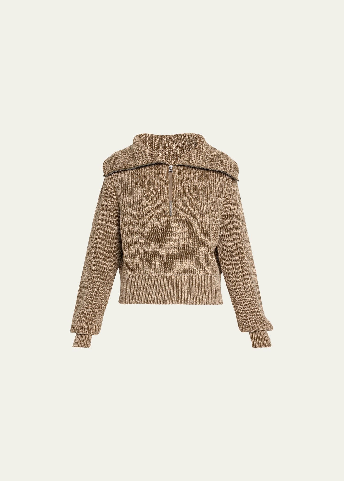 Varley Mentone Half-zip Knit Pullover In Dark Olive
