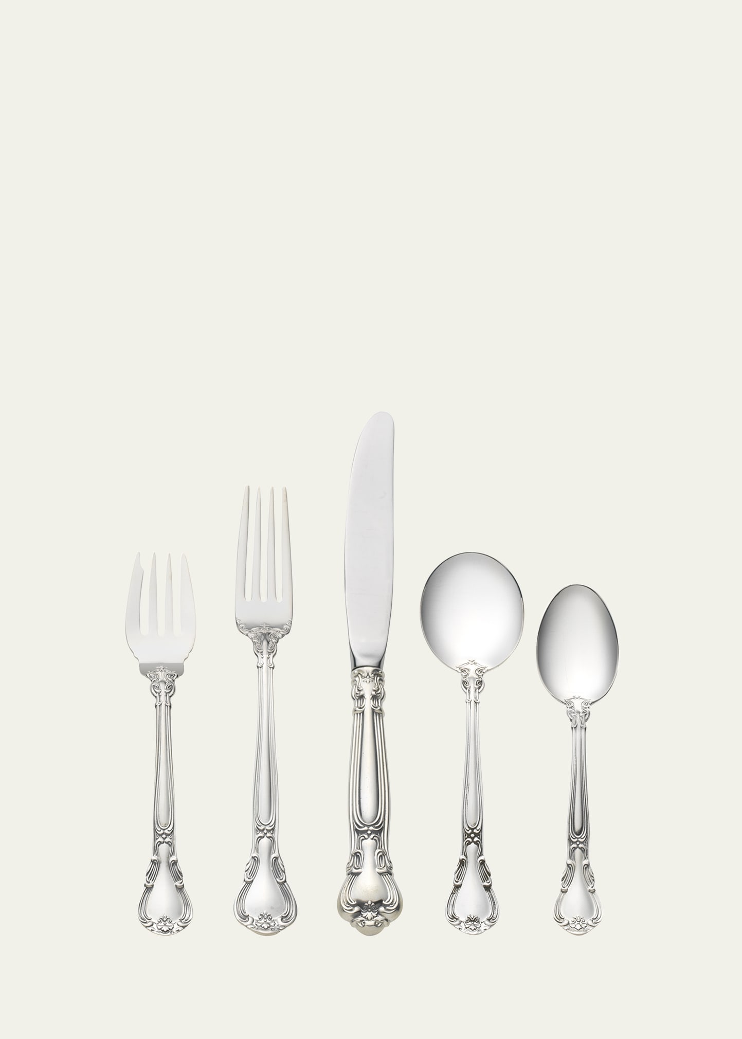 Chantilly 5-Piece Flatware Setting with Cream Soup Spoon
