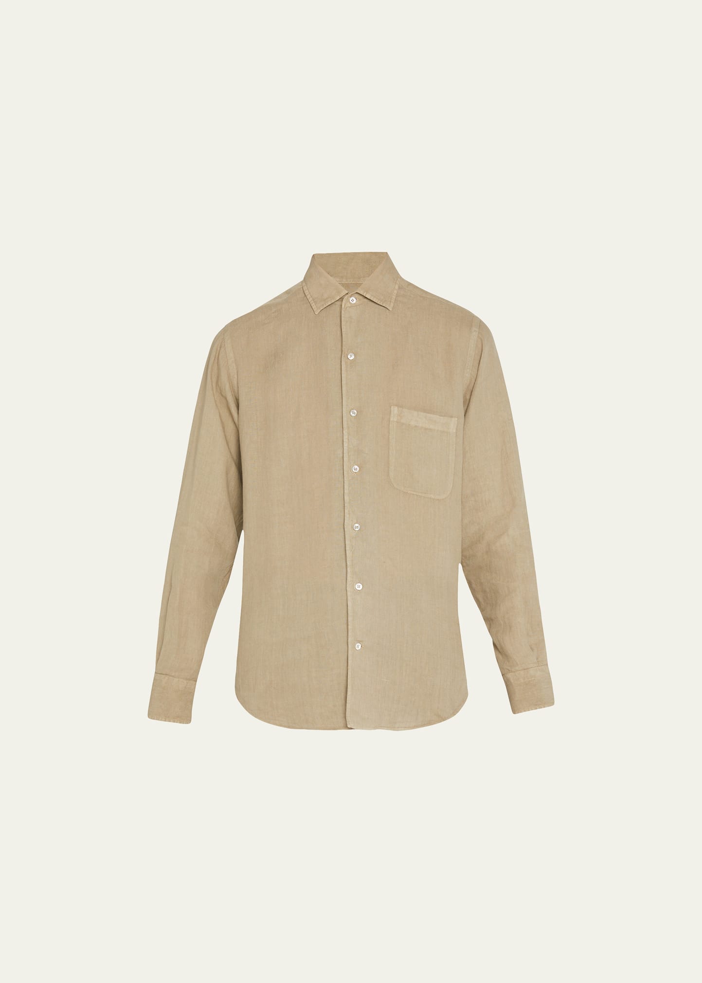 Loro Piana Men's Andre Dyed Linen Shirt In L527 Apricot Punc