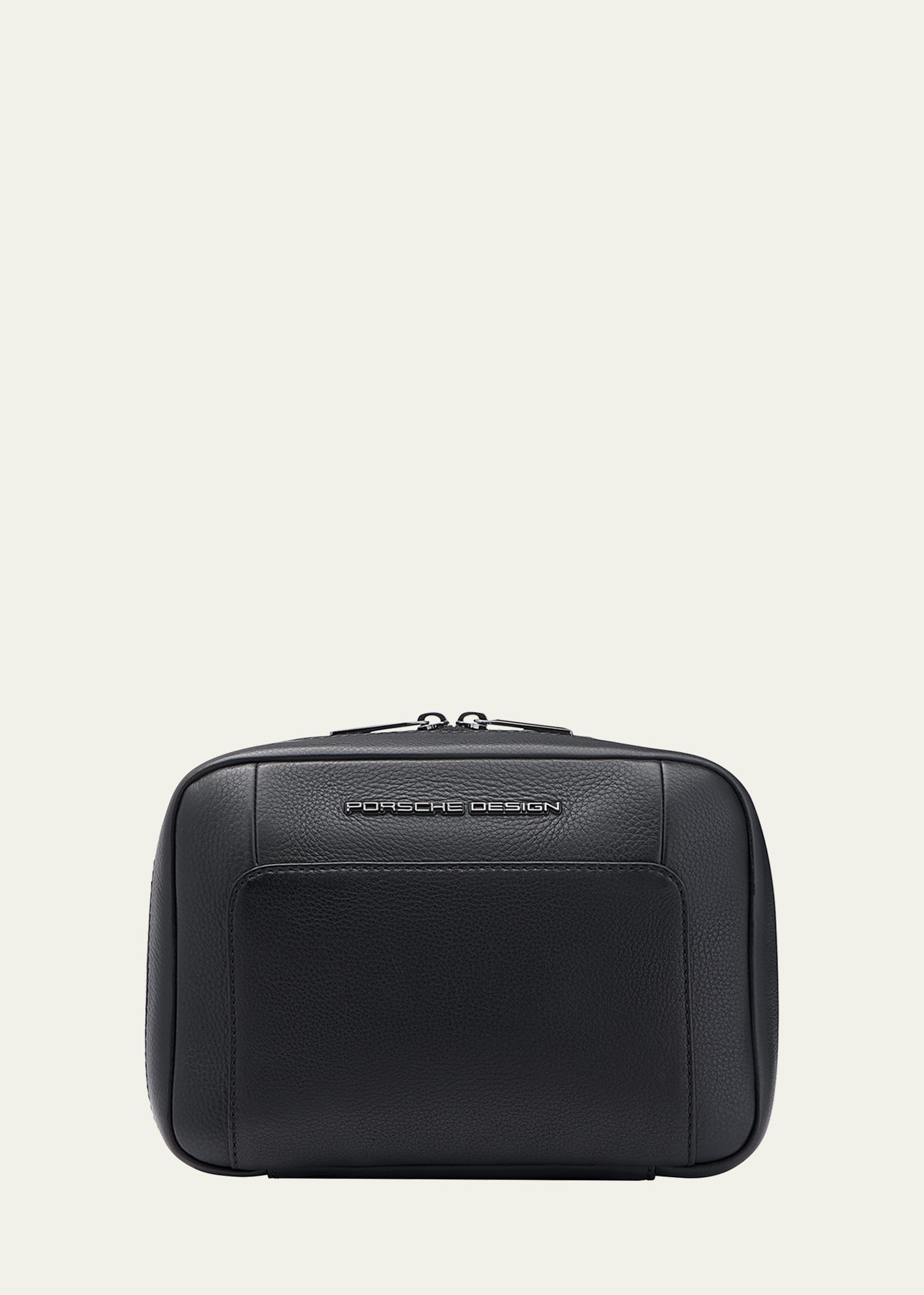 Shop Porsche Design Roadster Leather Toiletry Bag In Black
