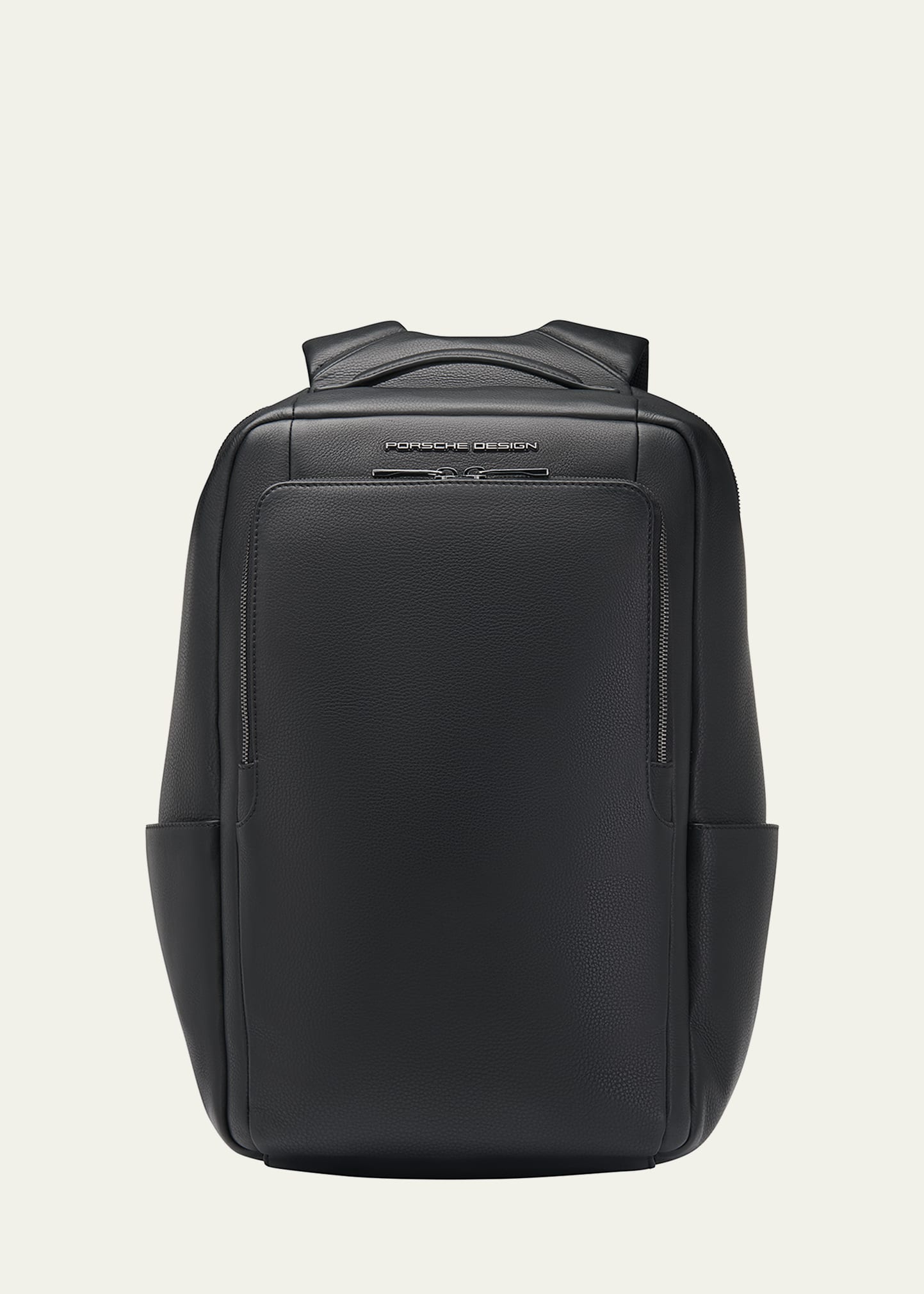 Porsche Design Roadster Leather Medium Backpack In Black
