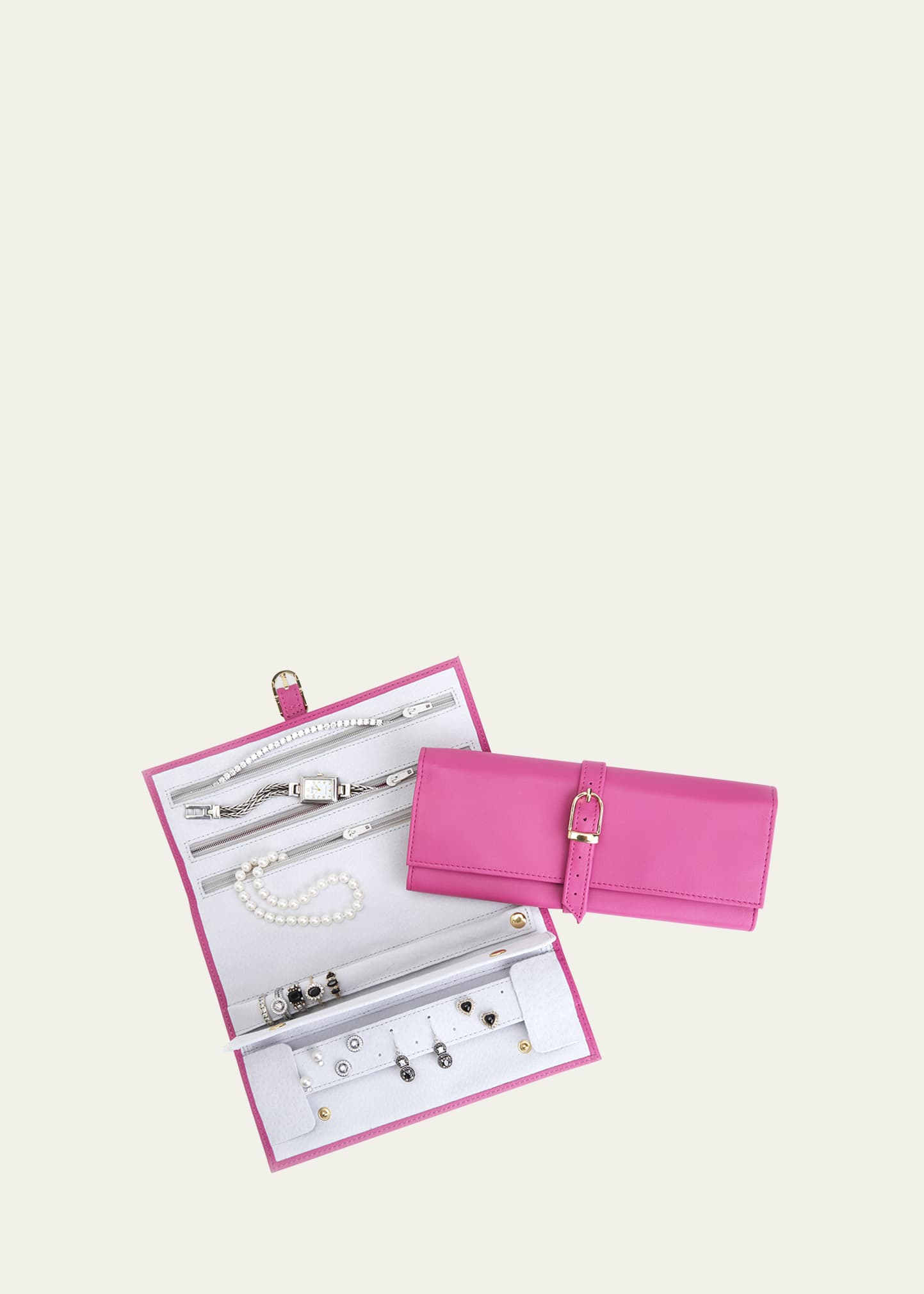 Royce New York Jewelry Roll In Bright Pink