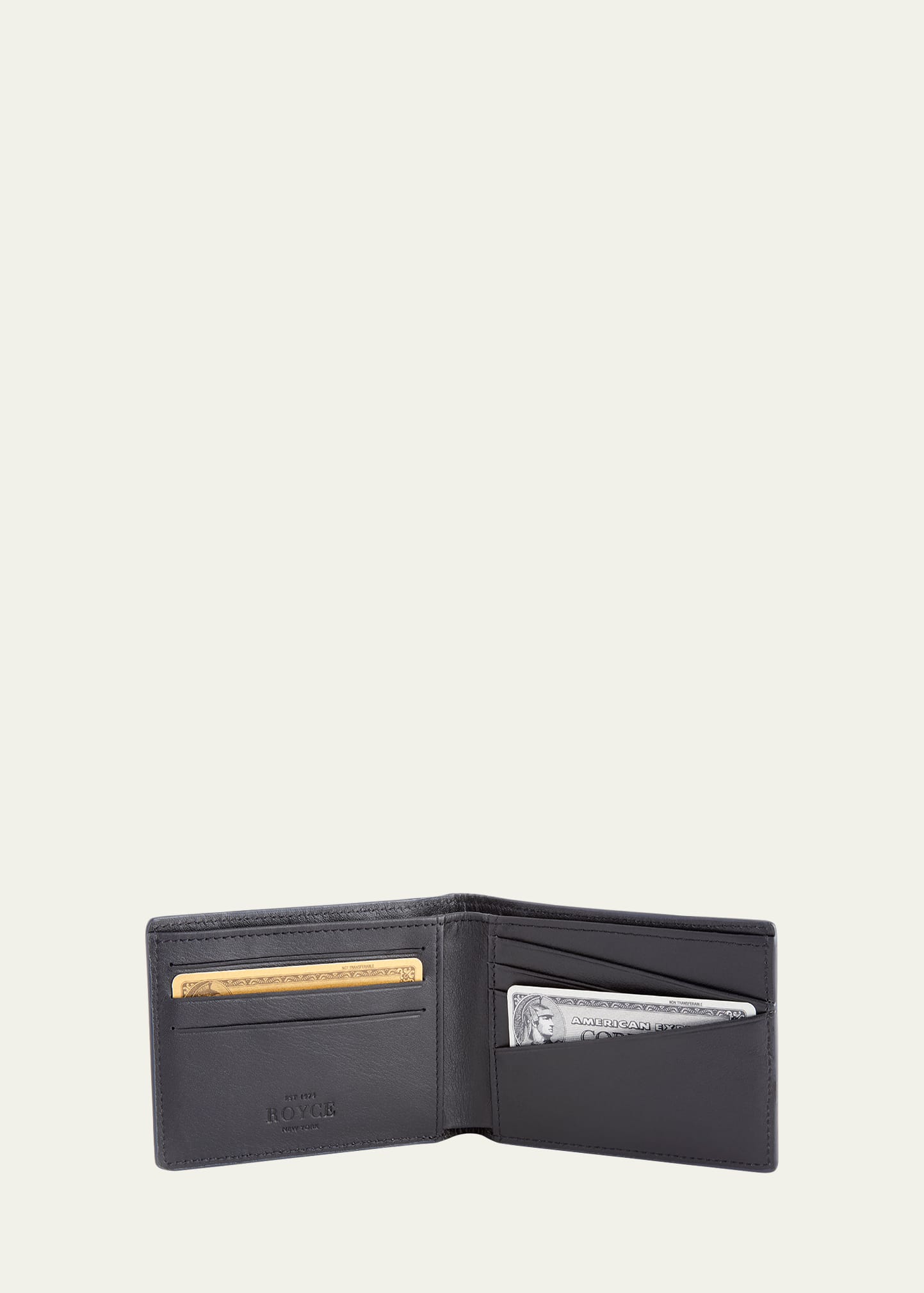 Royce New York Rfid Blocking Bifold Wallet, Personalized In Black