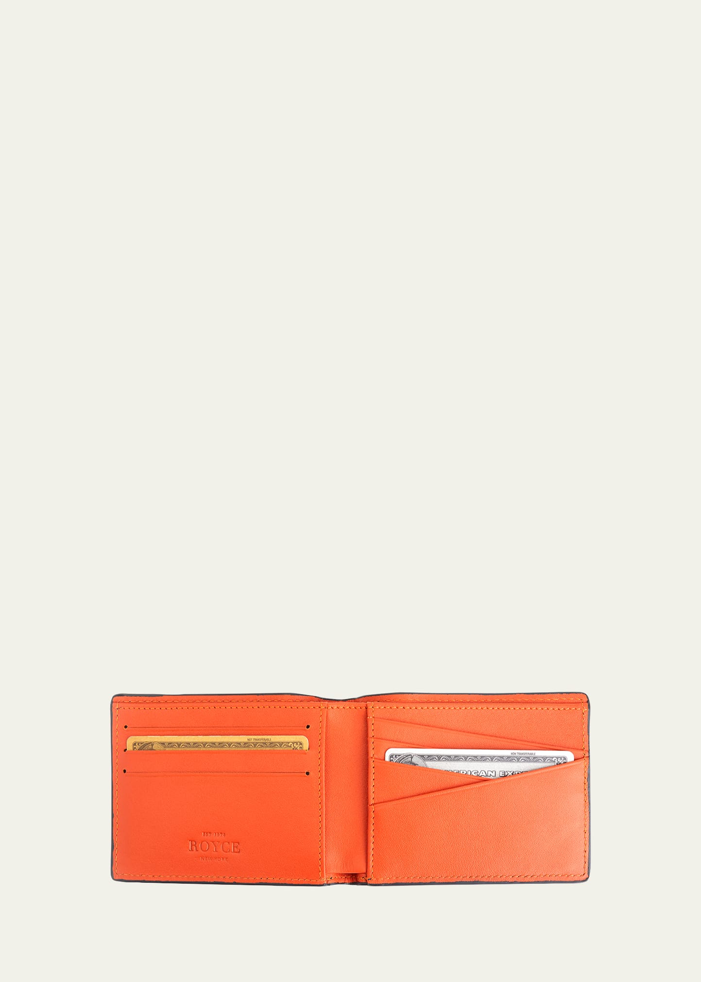 Royce New York Rfid Blocking Bifold Wallet, Personalized In Orange