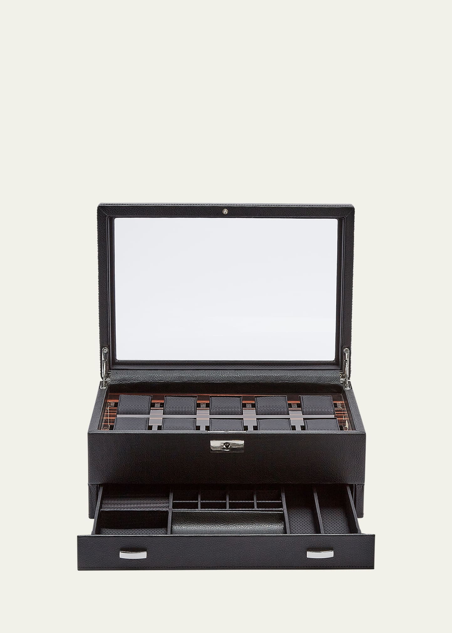Wolf Roadster 10-piece Watch Box With Drawer In Black