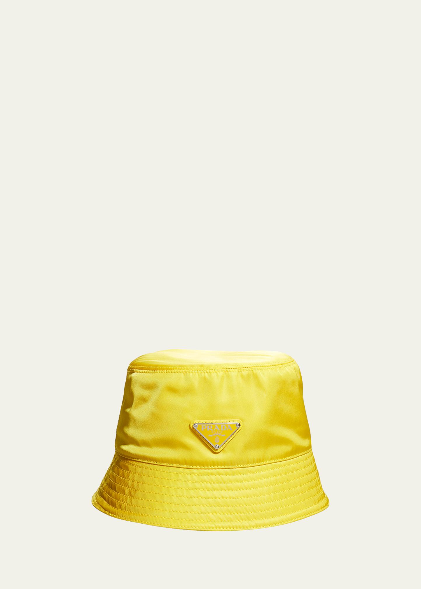 Prada Logo Bucket Hat In F0010 Giallo