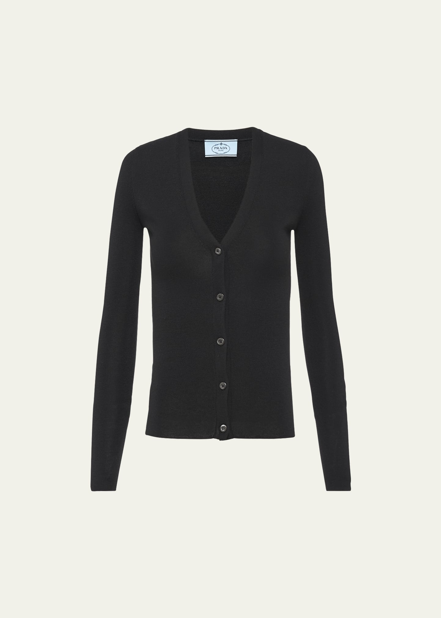 Prada Cashmere And Silk Cardigan In Nero