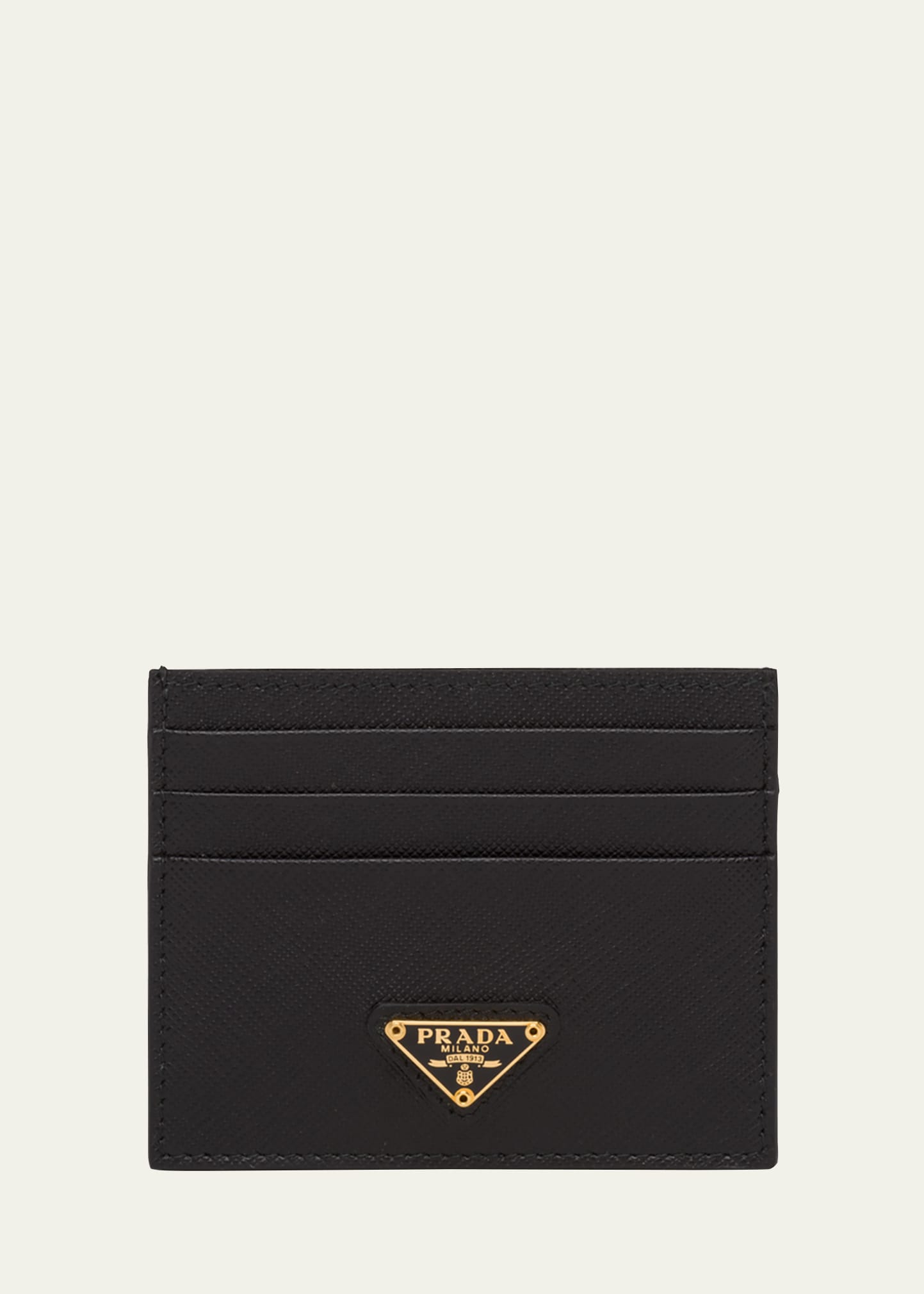 Prada Triangle Logo Leather Card Case In F0emz Celeste 1