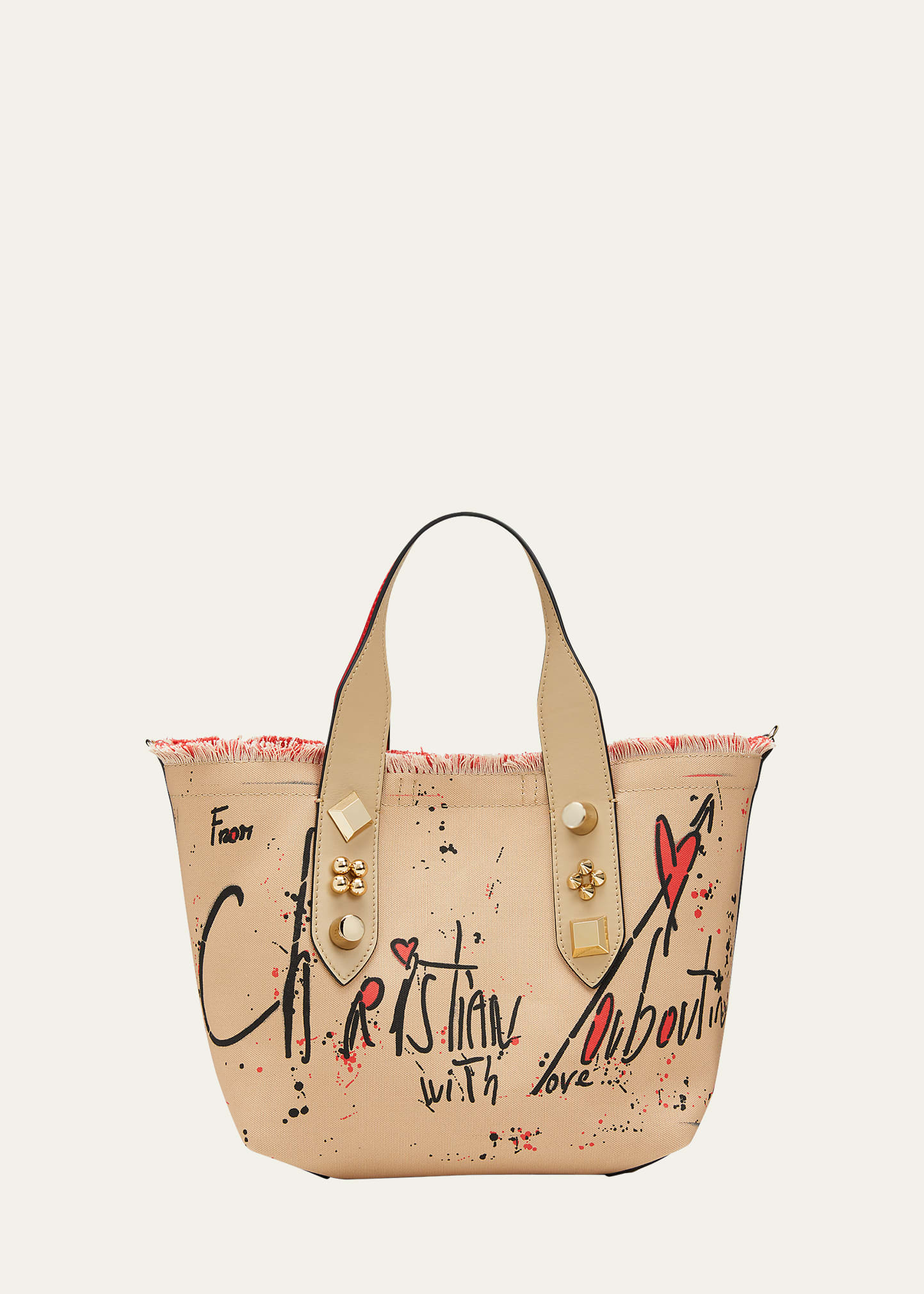 Christian Louboutin Frangibus Typographic Printed Crossbody Tote Bag In Atlas