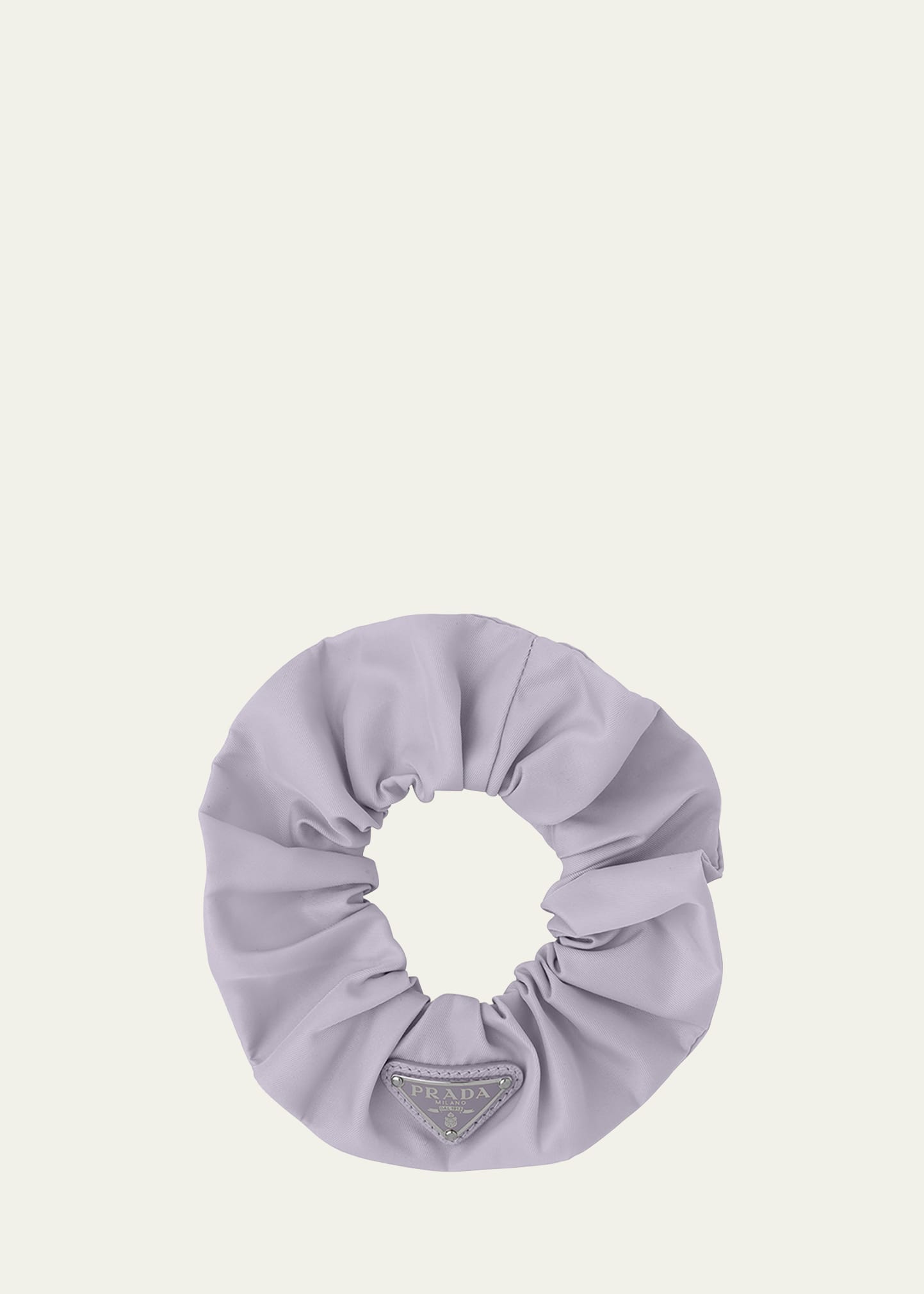Prada Re-nylon Triangle-logo Scrunchie In Blue
