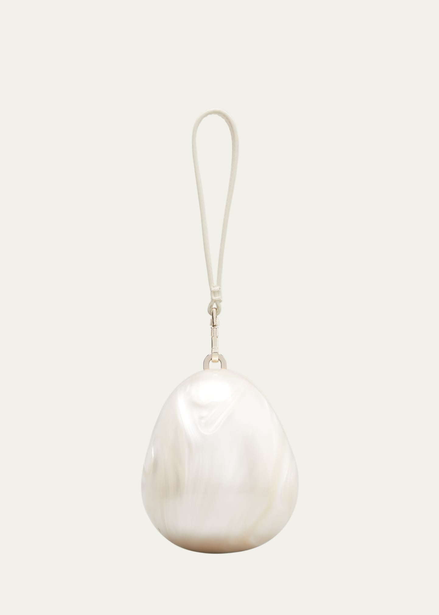 Simone Rocha Pearl Egg Acrylic Wristlet Bag In Pearl Pearl