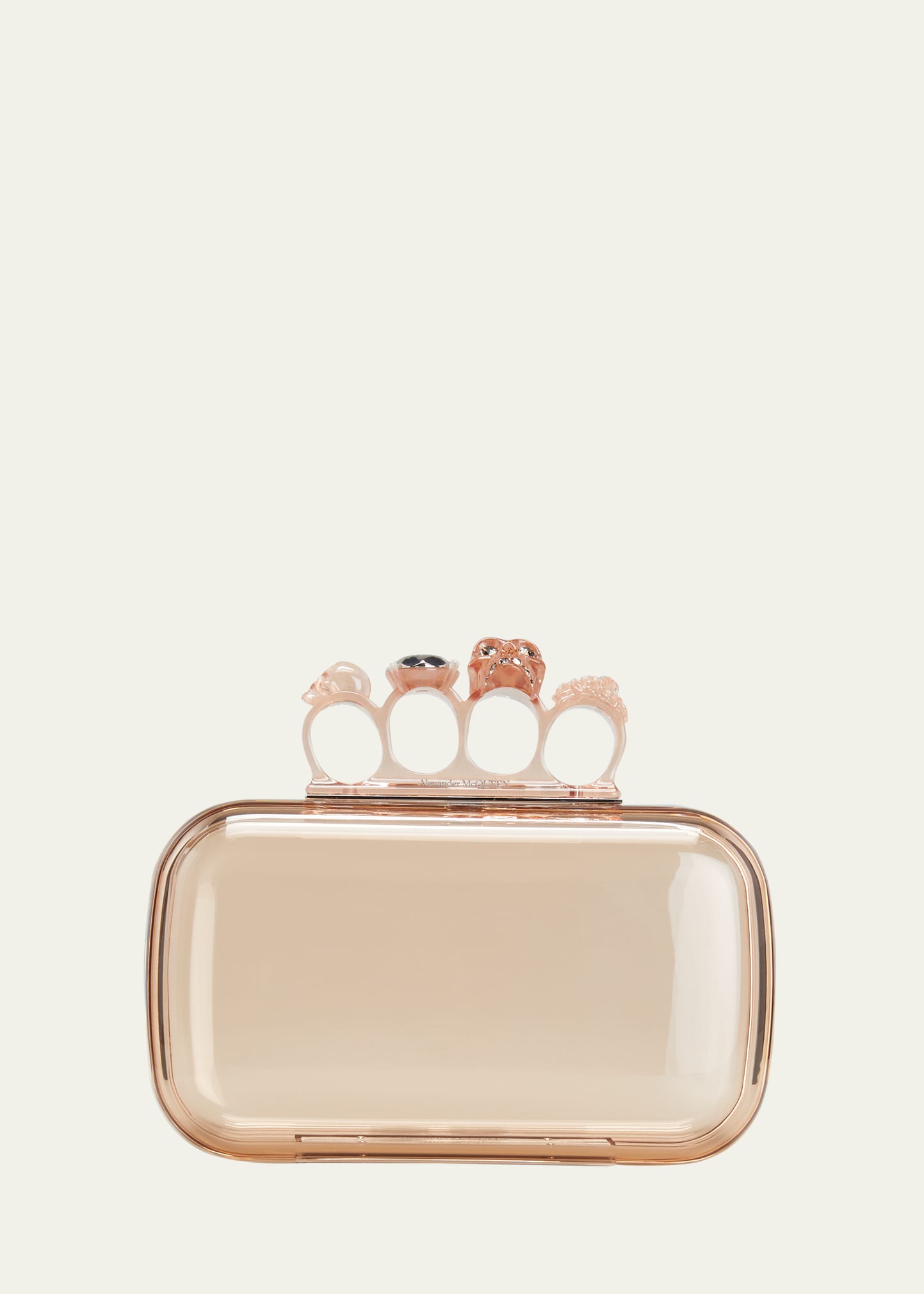 Alexander McQueen Four-Ring Skull Plexiglass Clutch Bag