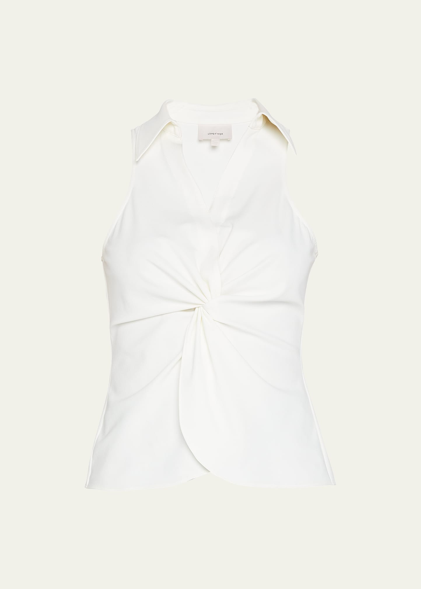Shop Cinq À Sept Mckenna Sleeveless Knot-front Top In Ivory