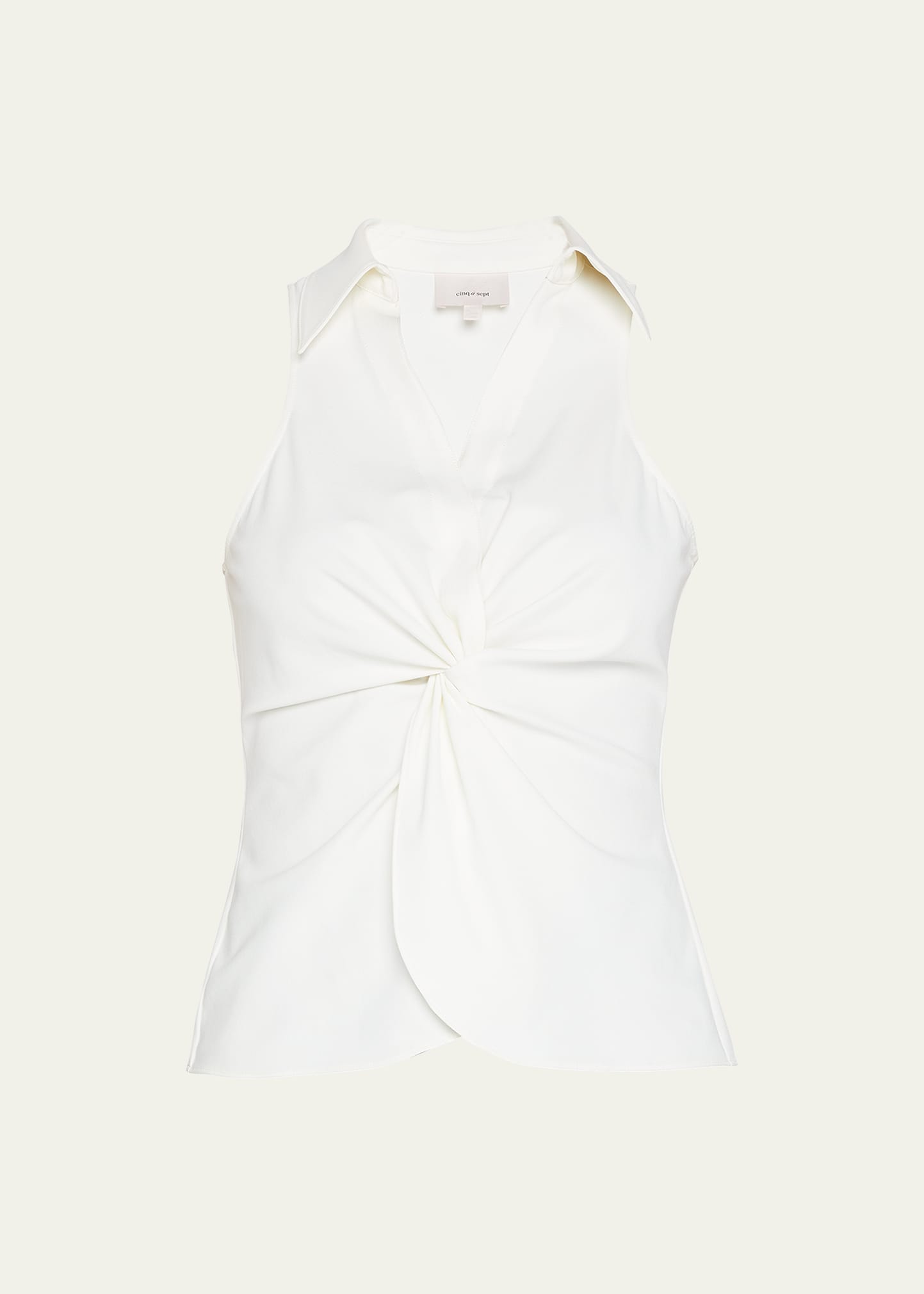 Cinq À Sept Mckenna Sleeveless Knot-front Top In Ivory