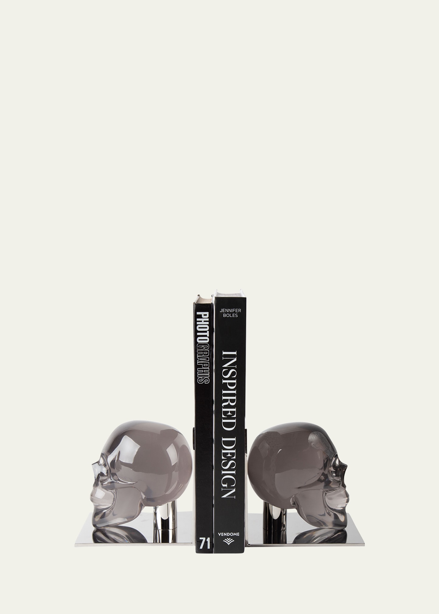 Jonathan Adler Acrylic Skull Bookends, Set of 2