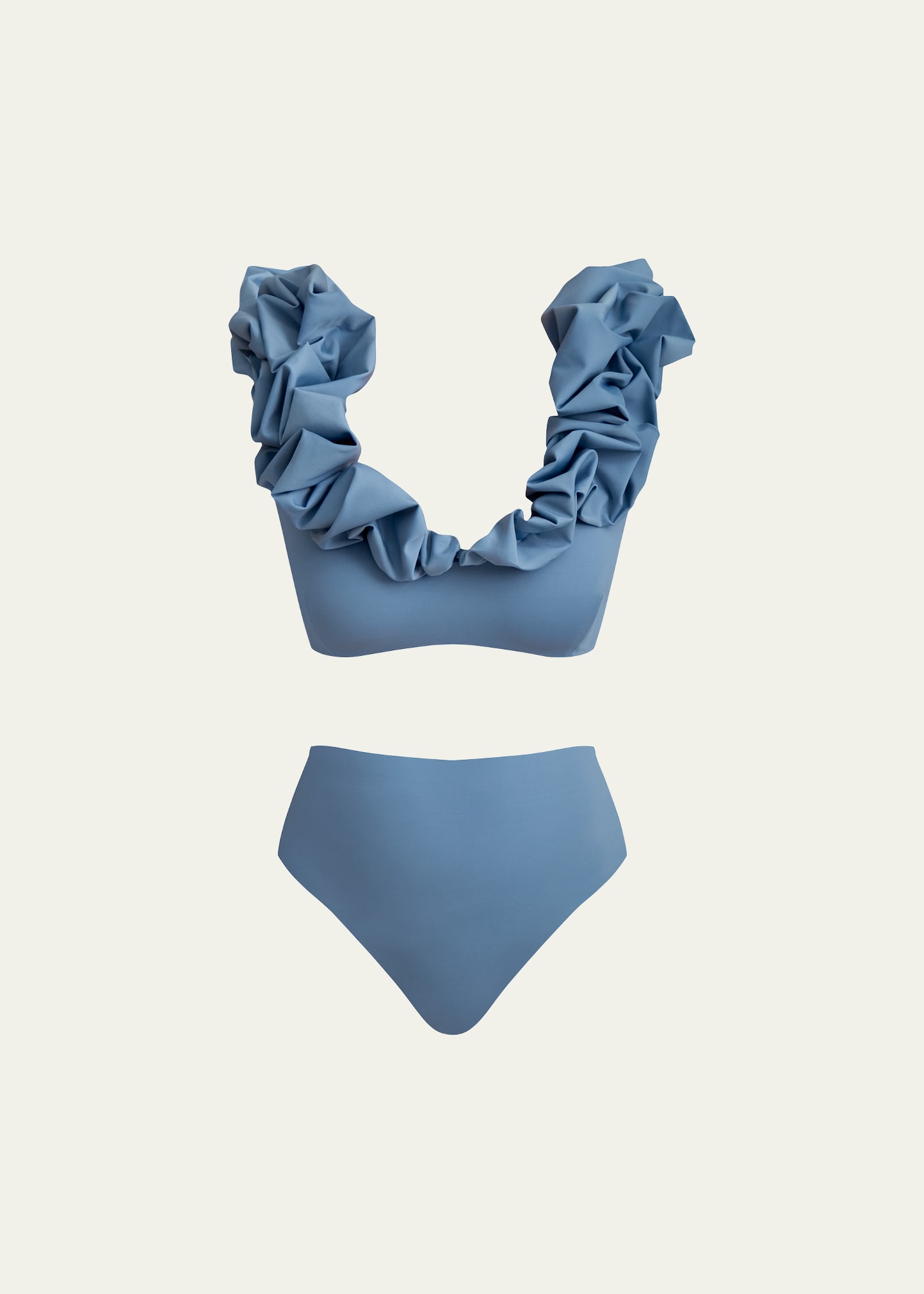 Shop Maygel Coronel Lucila High-rise Two-piece Swimsuit In Steel Blue