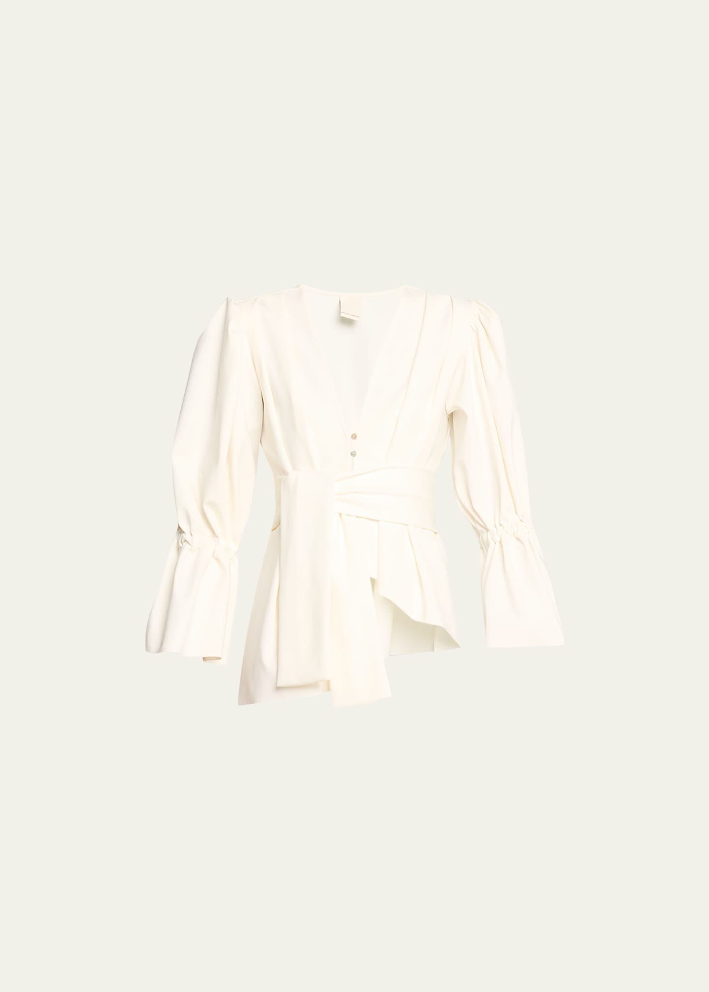 Maygel Coronel Colon Statement-sleeve Two-piece Swimsuit In Off White