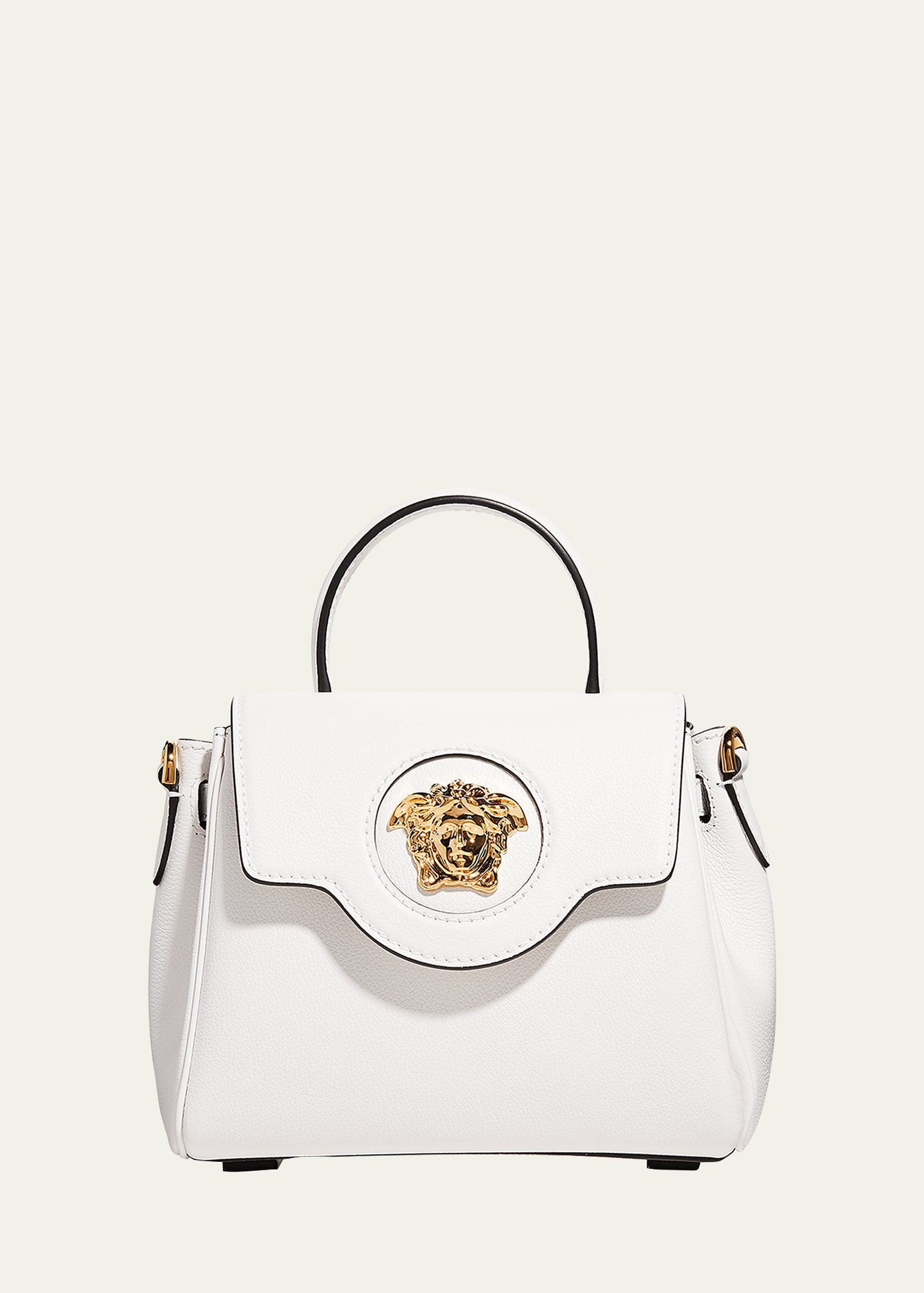 Versace La Medusa Small Handbag In Optical White