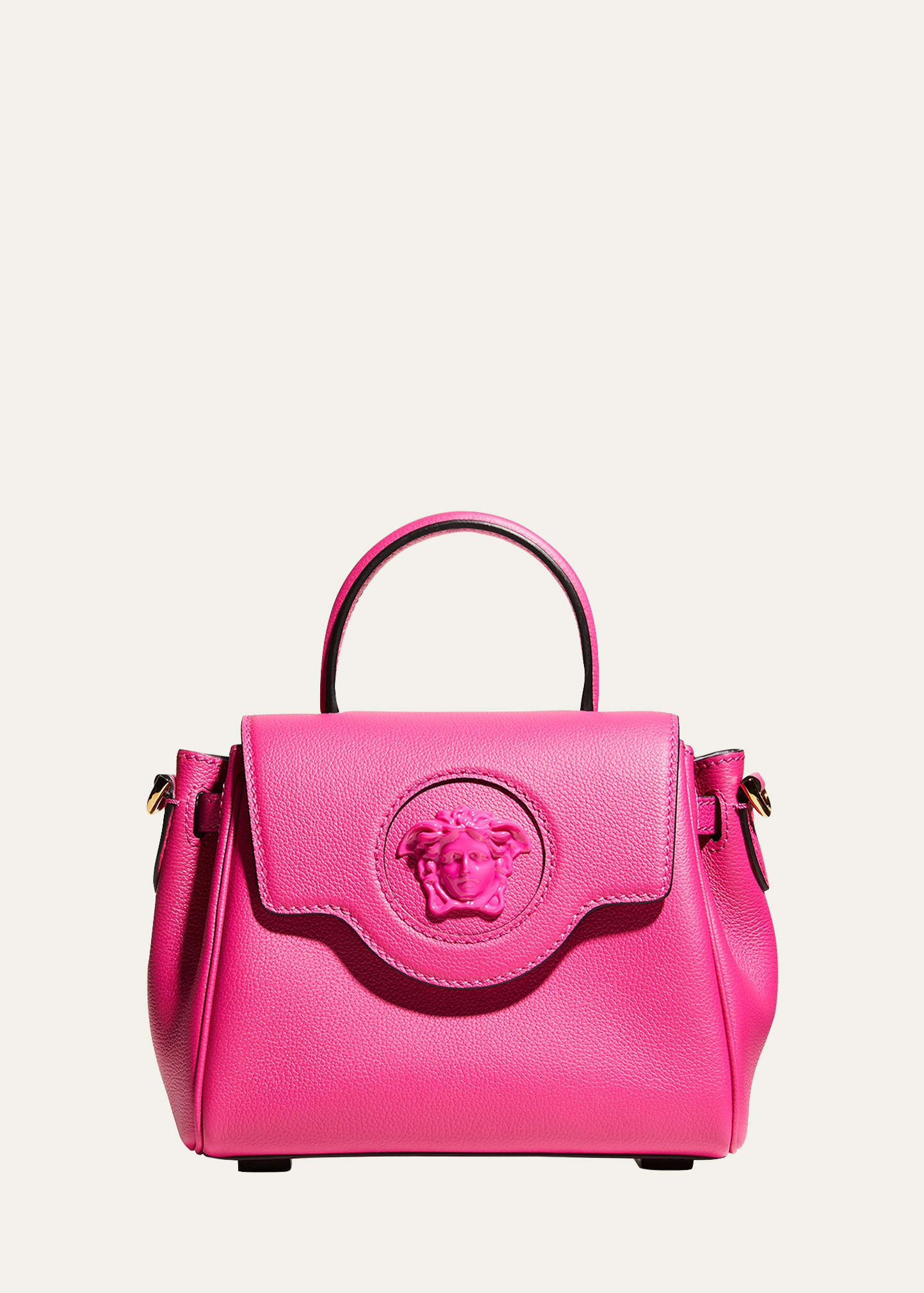Versace La Medusa Small Handbag In Hot Pink