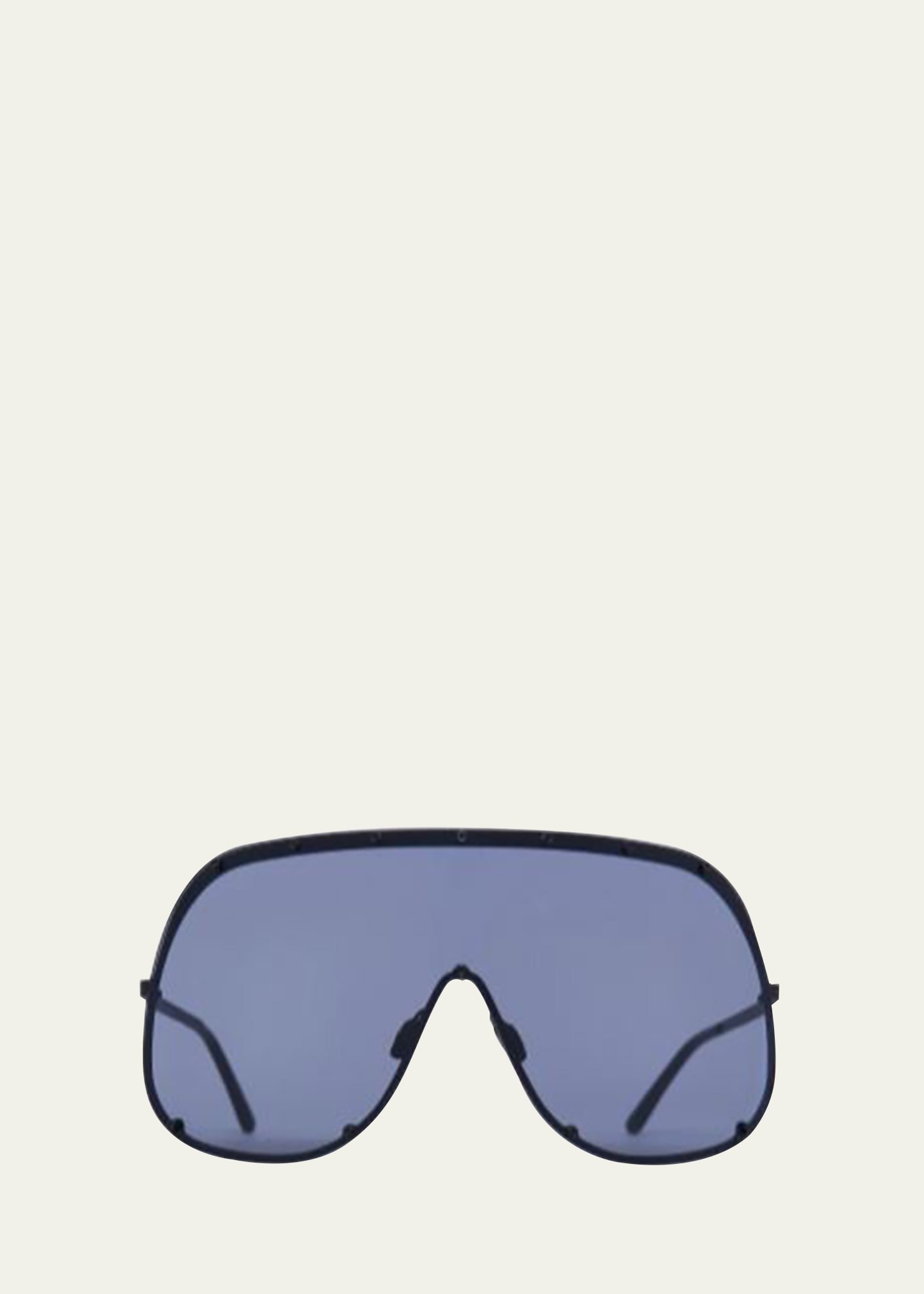 Rick Owens Men's Solid-frame Shield Sunglasses In 0909blktemblklen