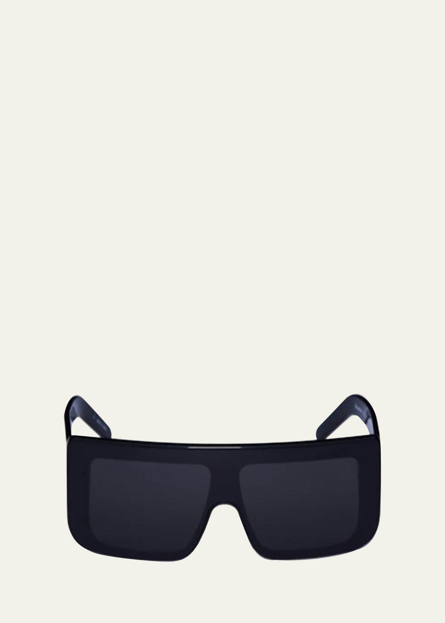 Rick Owens Men's Thick Flat-top Square Sunglasses In Blktemple/blklens