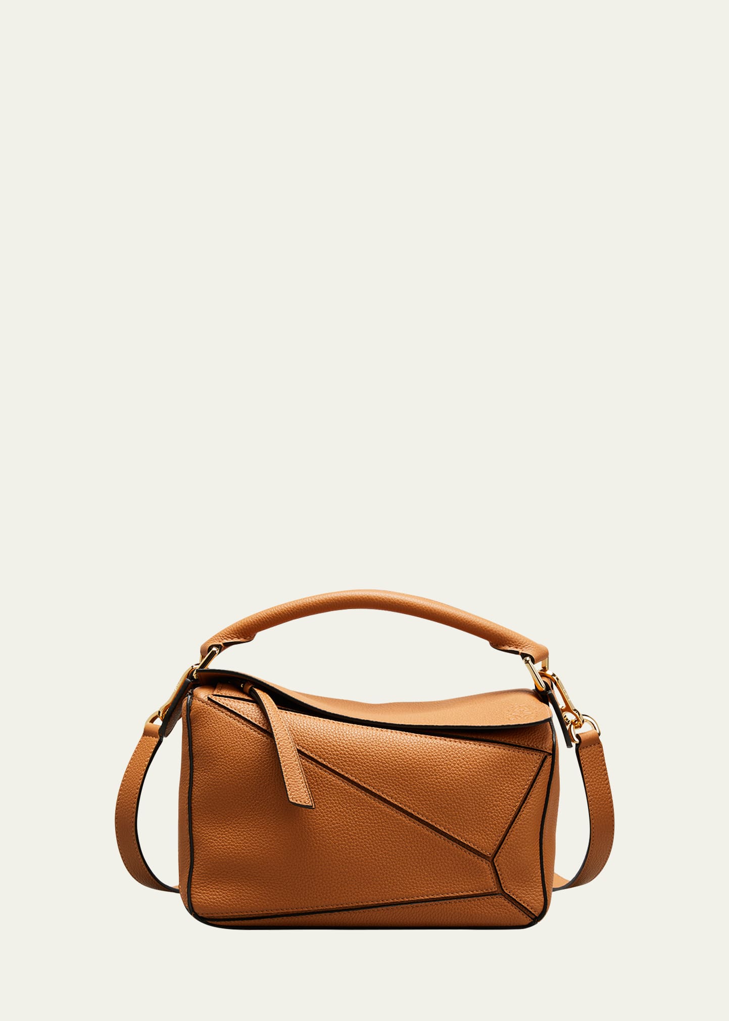 Loewe Puzzle Calfskin Small Satchel In Light Caramel