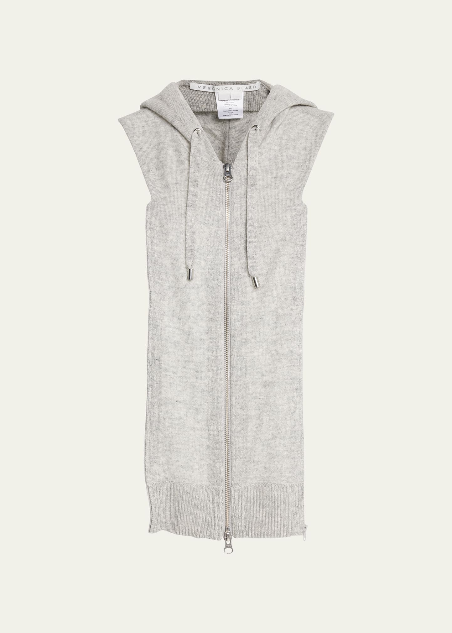 Shop Veronica Beard Cashmere Hoodie Dickey In Grey