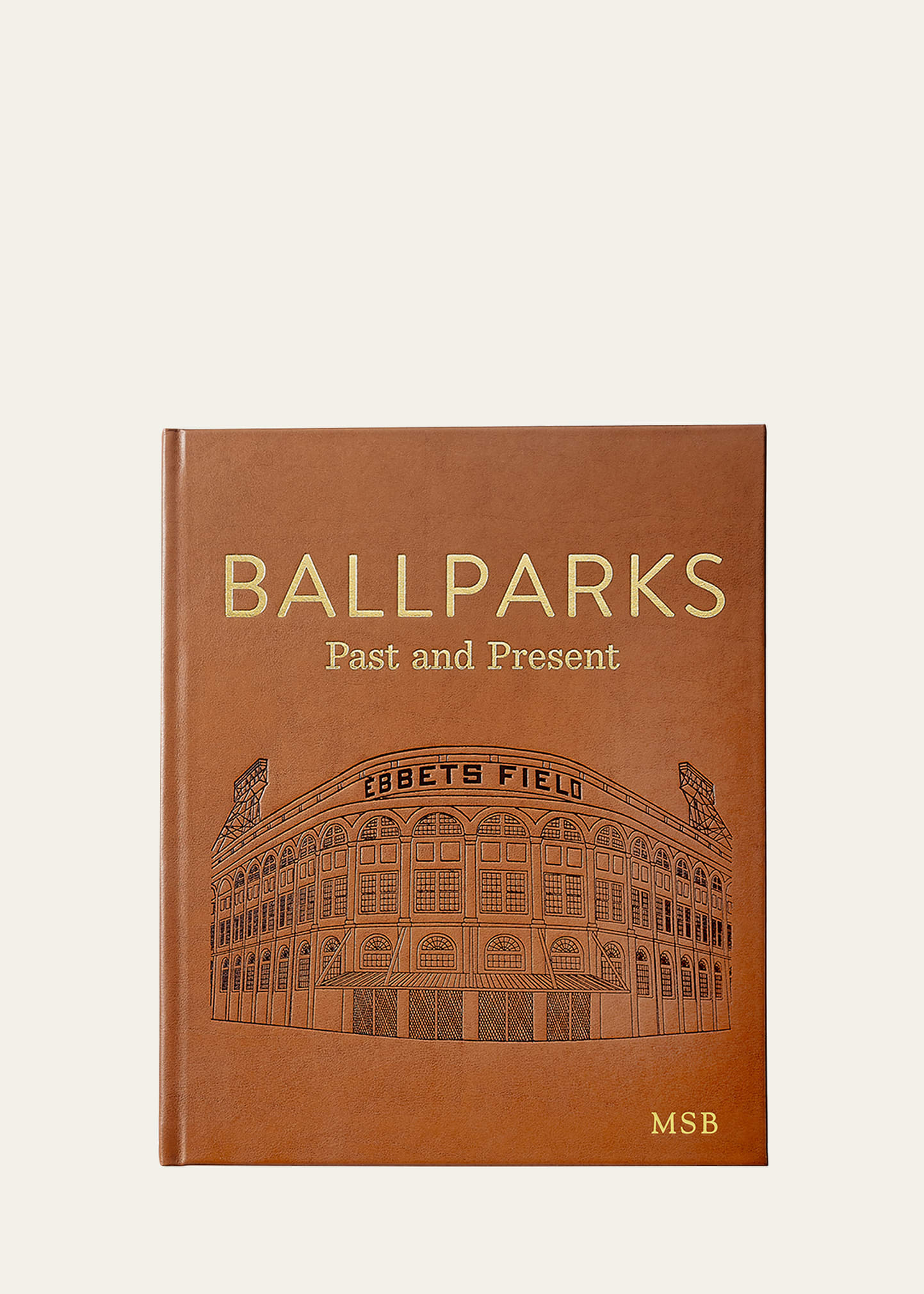 Graphic Image Ballparks Past And Present Leather Hardcover Book In Brown