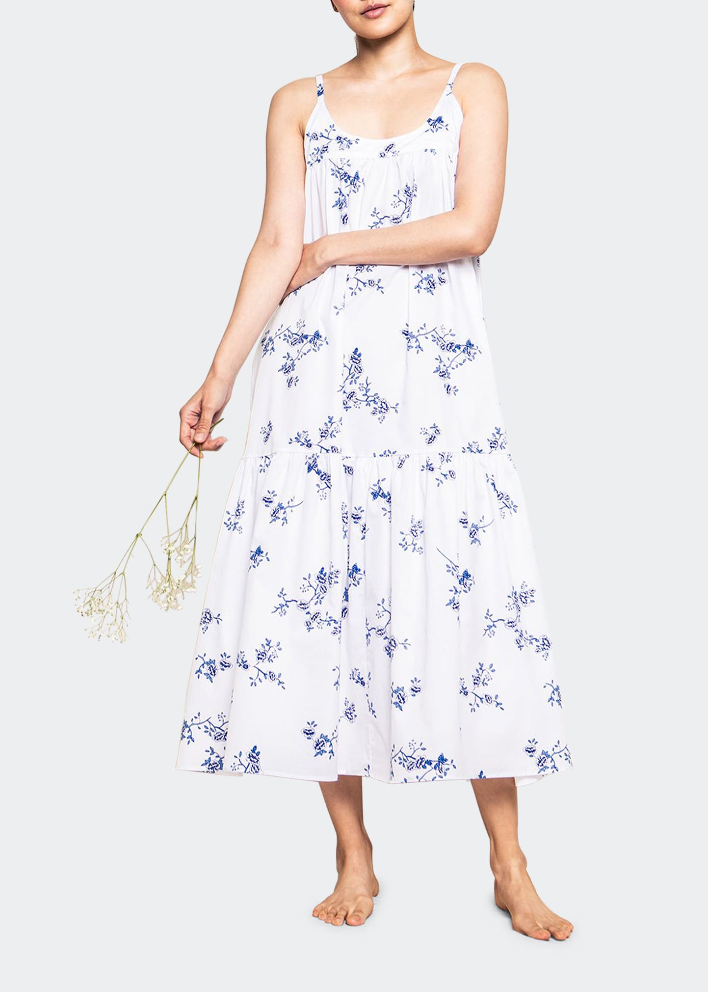 PETITE PLUME CHLOE FLORAL COTTON TWILL NIGHTGOWN
