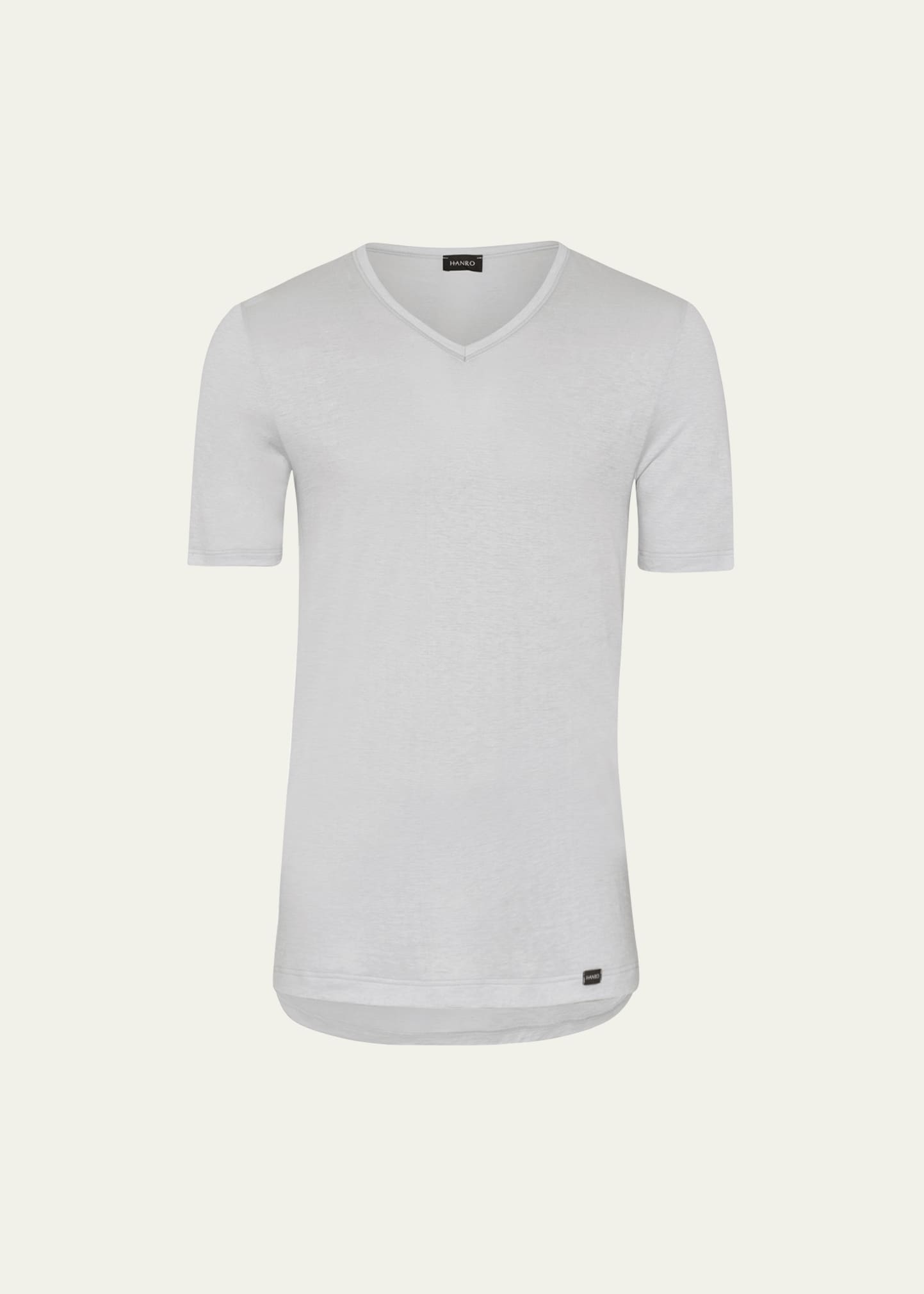 HANRO MEN'S COTTON V-NECK T-SHIRT