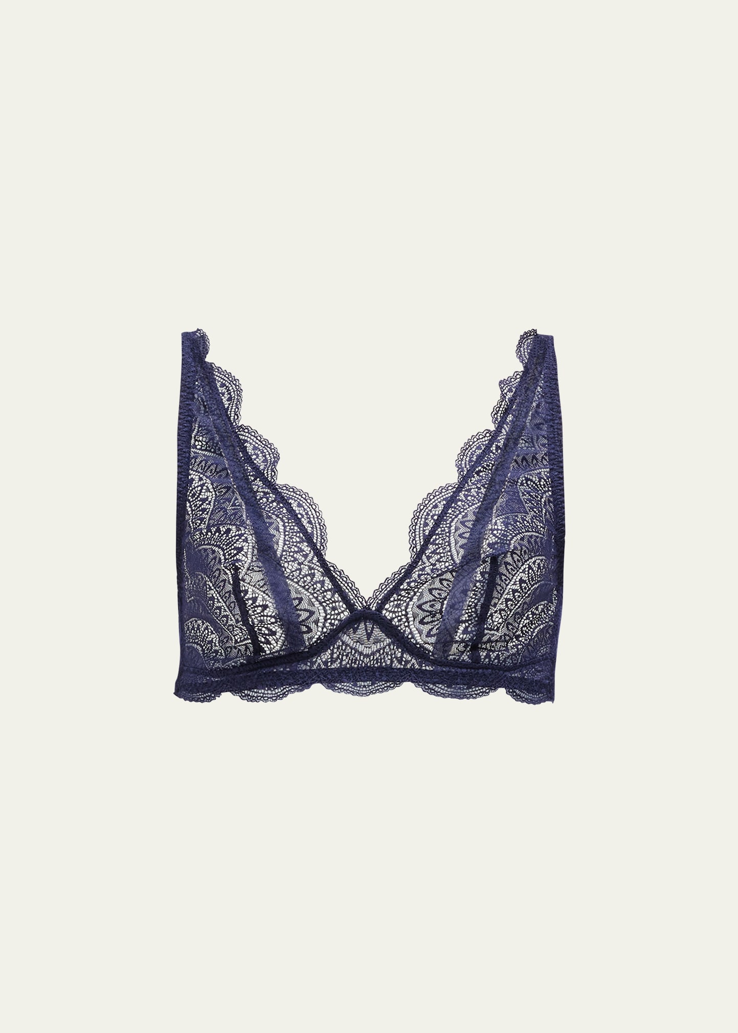 Simone Perele Karma Scalloped Lace Triangle Bra In Black