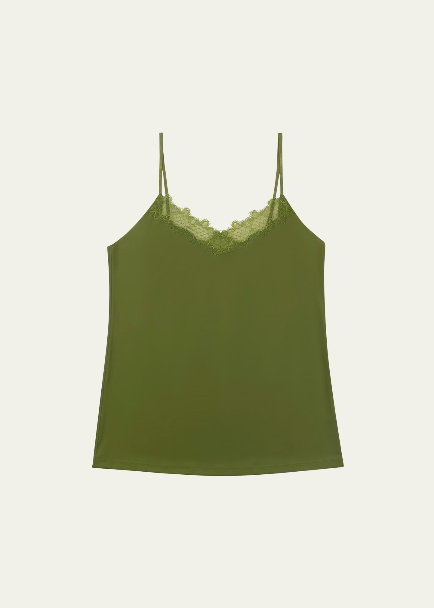 Uwila Warrior Happy Seams Lace-trim Camisole In Terrarium Moss