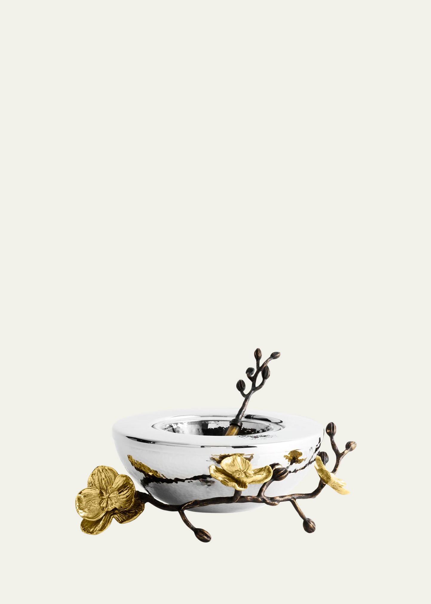 Gold Orchid Caviar Dish with Spoon